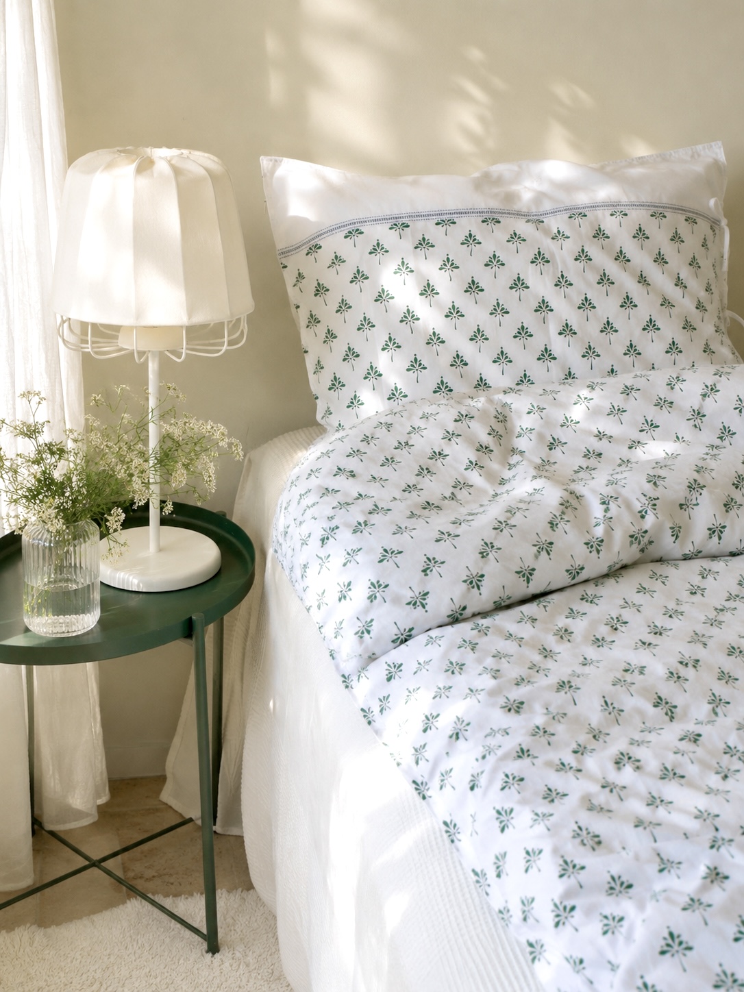 Påslakan Night Flower 150*210 cm Green - 4
