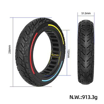 10×2.125 / 250×54 – Navee V25i / V30 / V40 Punkteringsfritt Däck 