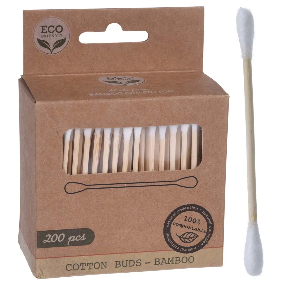 Bomullspinne bambu 200st