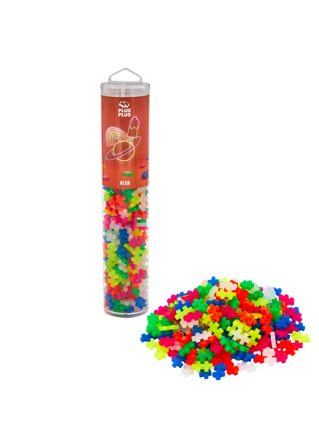 Plus Plus Neon Färgmix, 240 Bitar