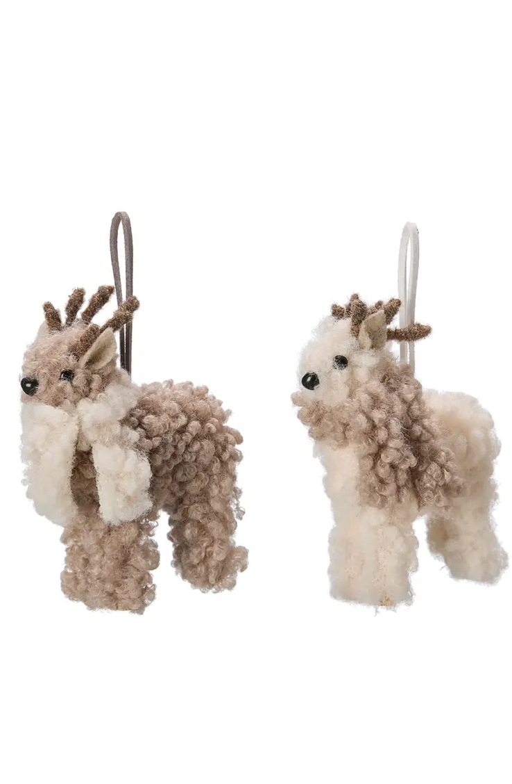 Wool animals - Deer - Reindeer - Hanging - 2-pack - 8x10 cm - 2