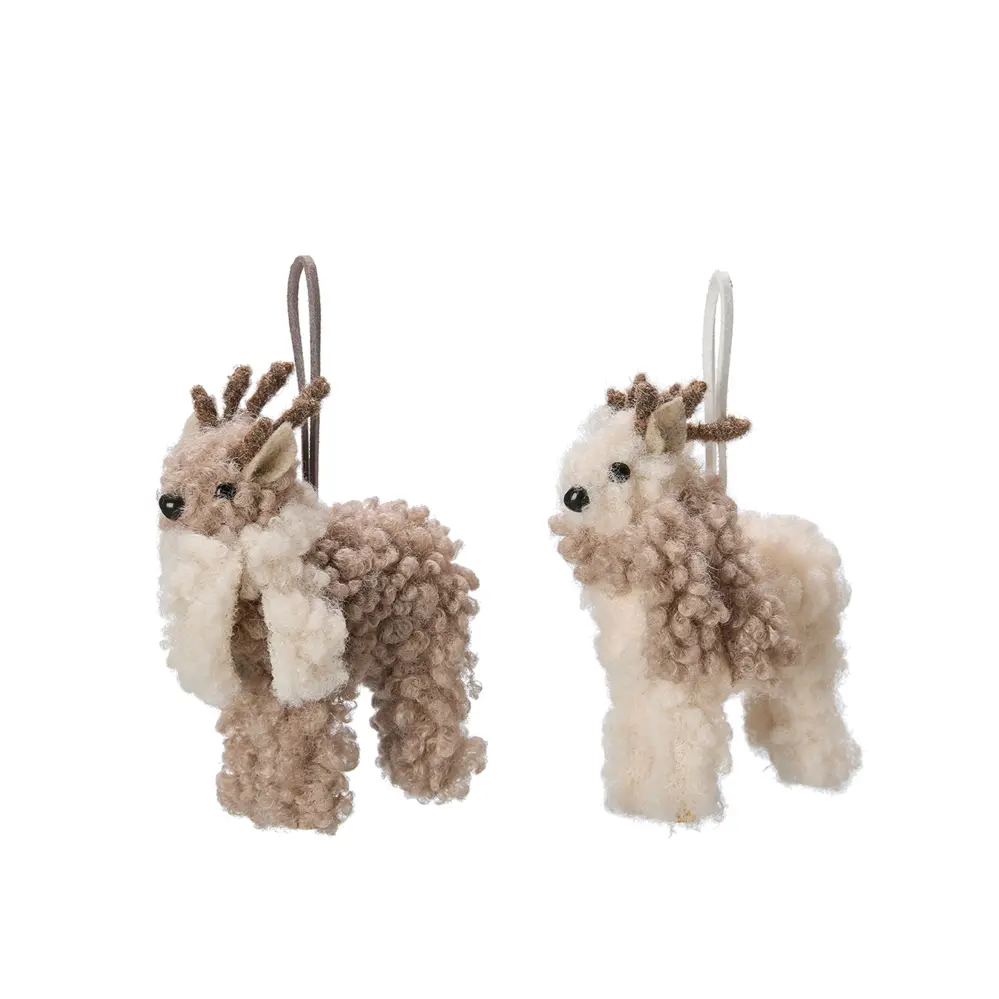 Wool animals - Deer - Reindeer - Hanging - 2-pack - 8x10 cm - 3