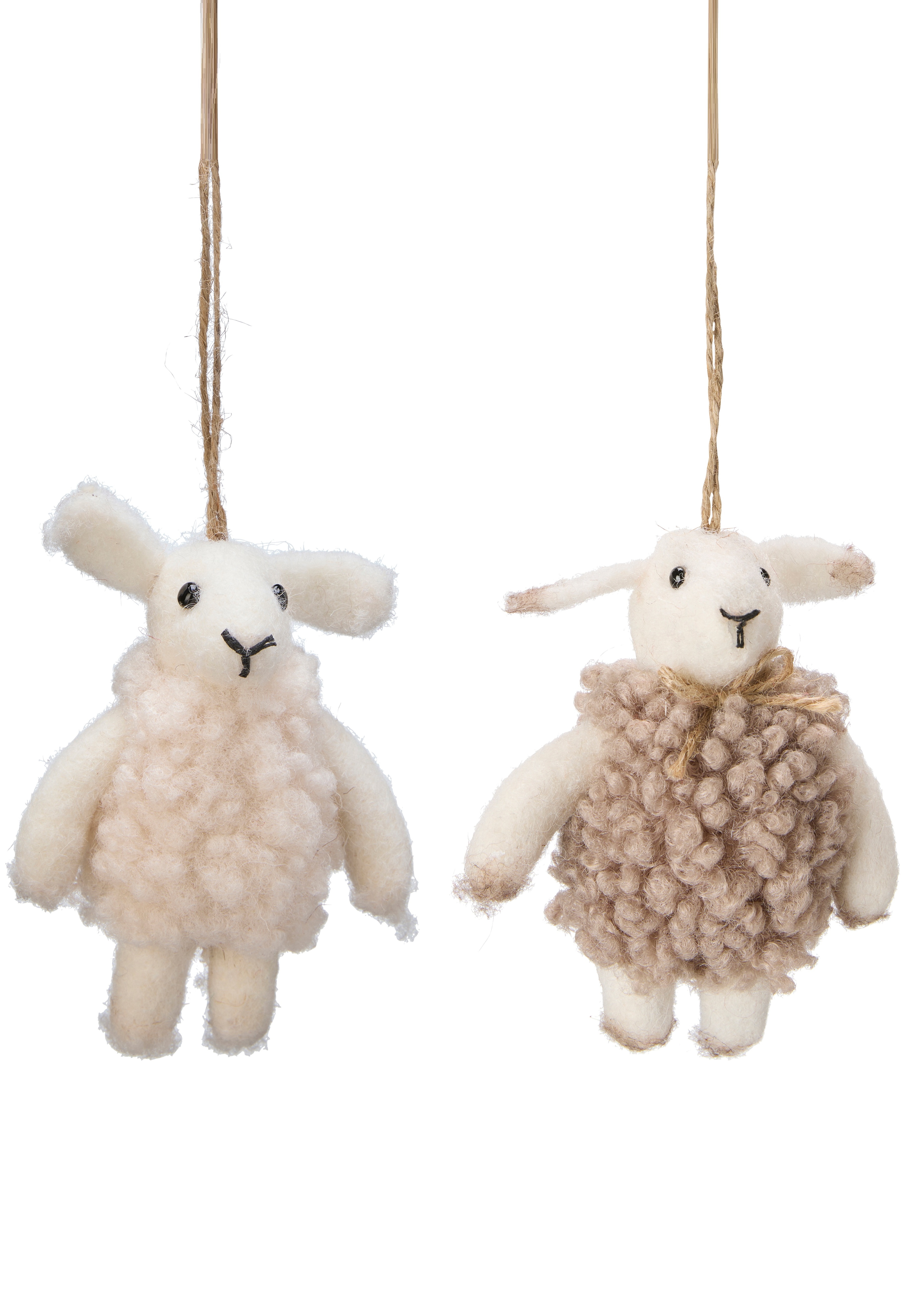 Ulldjur - Lamm - Får - Hängande - 2-pack - 7x10 cm - 2