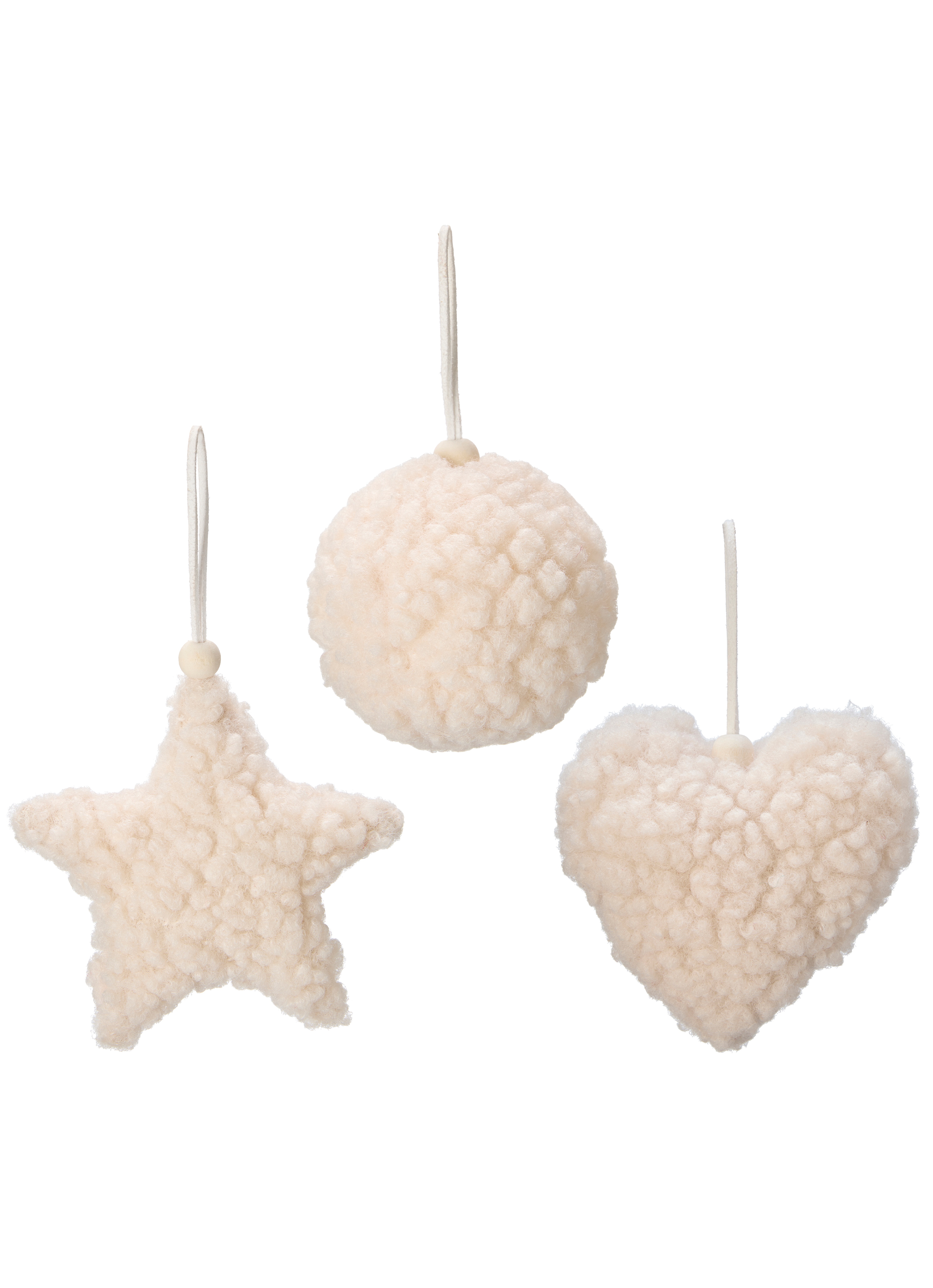 Heart - Star - Ball - Hanging - 3-pack - Christmas tree decorations - 2