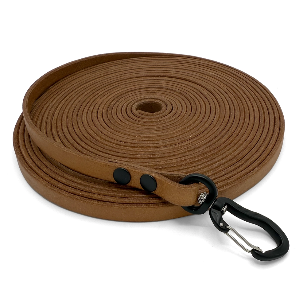Leather dog leash you choose length 0.8 meters 1 5 or 9 meters