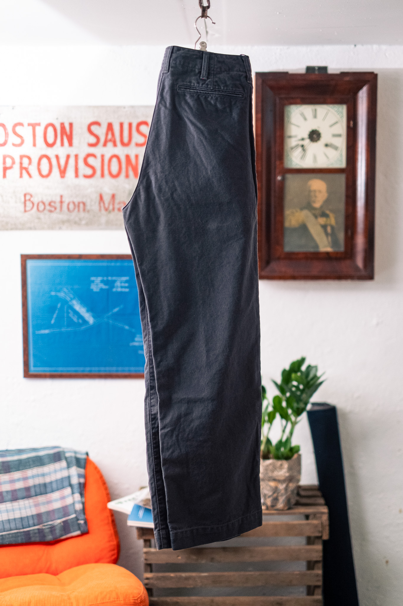 Japan Blue - Wide Fit Cotton Trousers Black