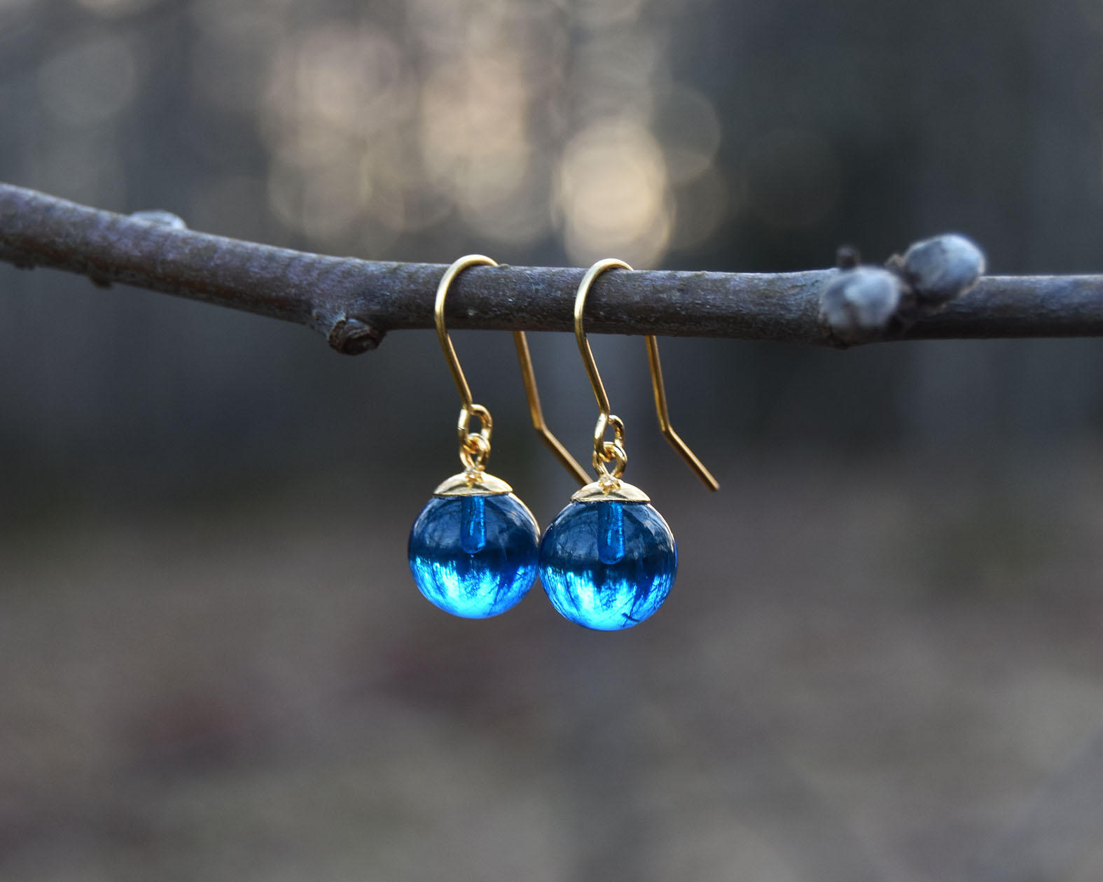 UDDEN WATER - earrings hook gold plated