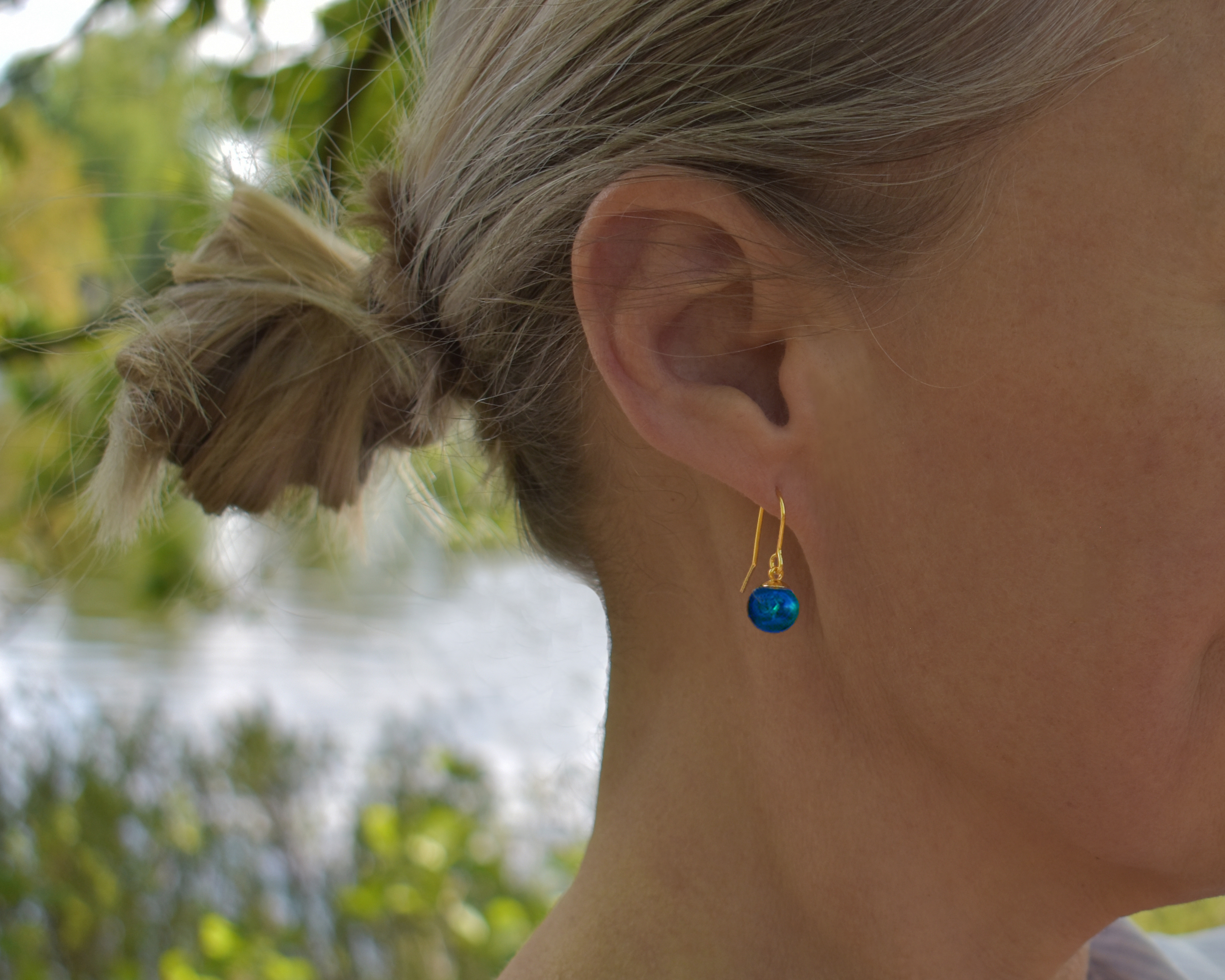 UDDEN WATER - earrings hook gold plated - 2