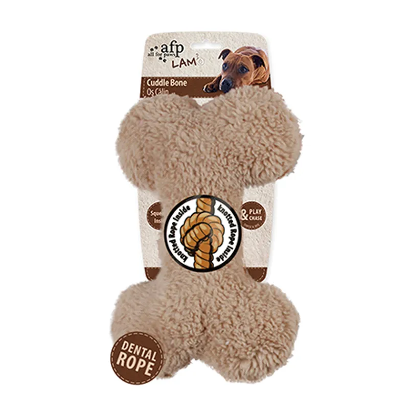 Hundleksak Cuddle Bone beige