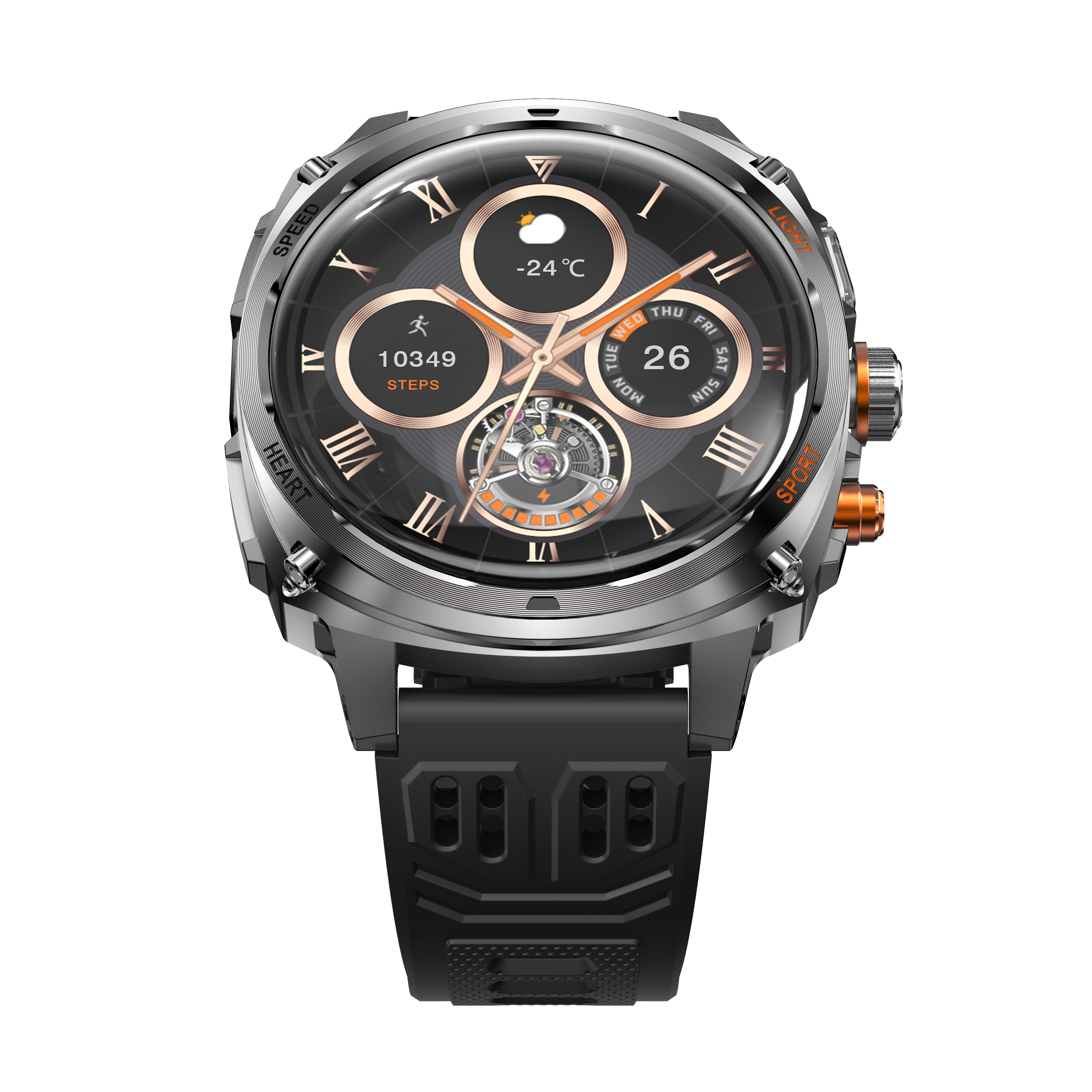 Philippe Palmer Smart Watch LP73 AMOLED Black Rubber - 9