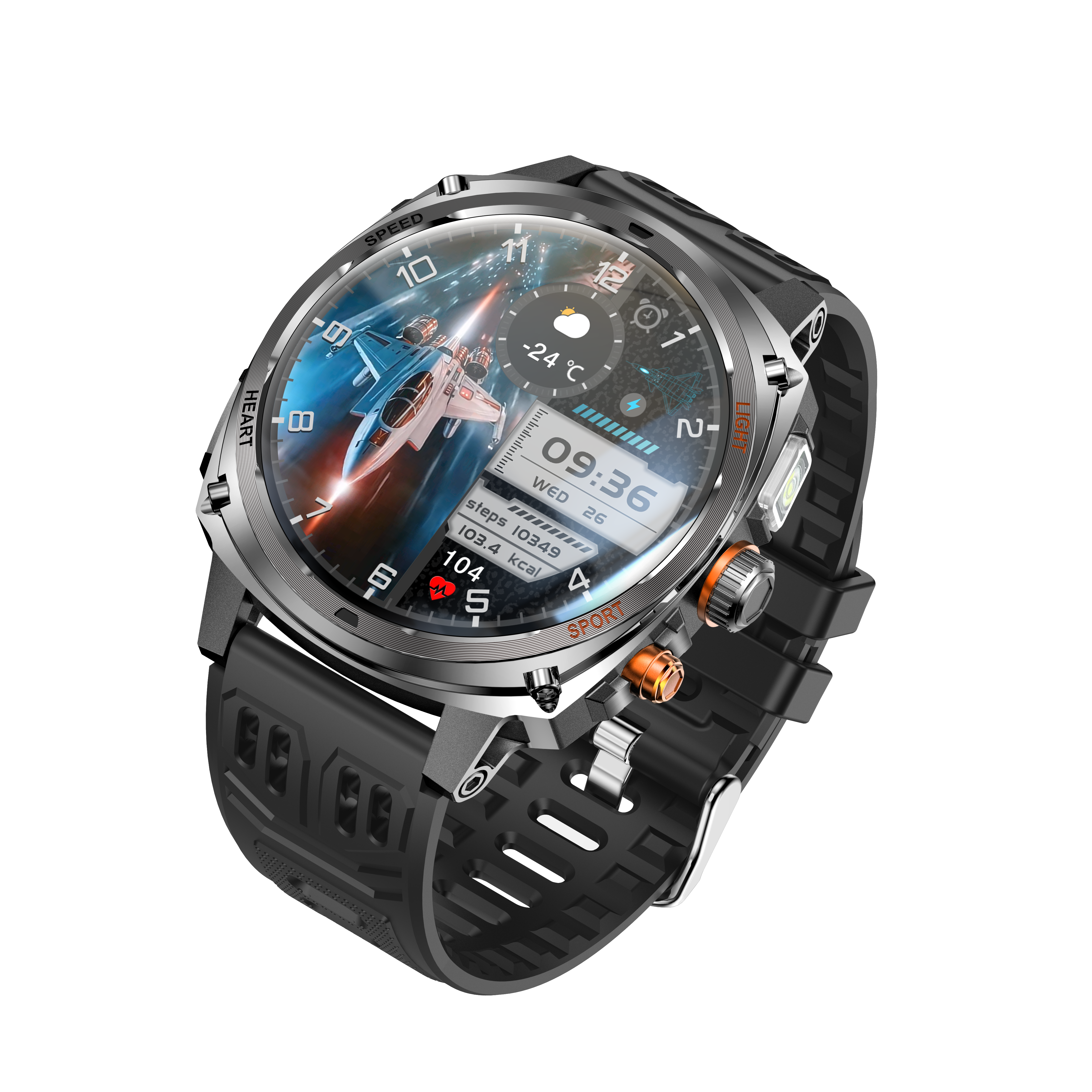 Philippe Palmer Smart Watch LP73 AMOLED Black Rubber - 8