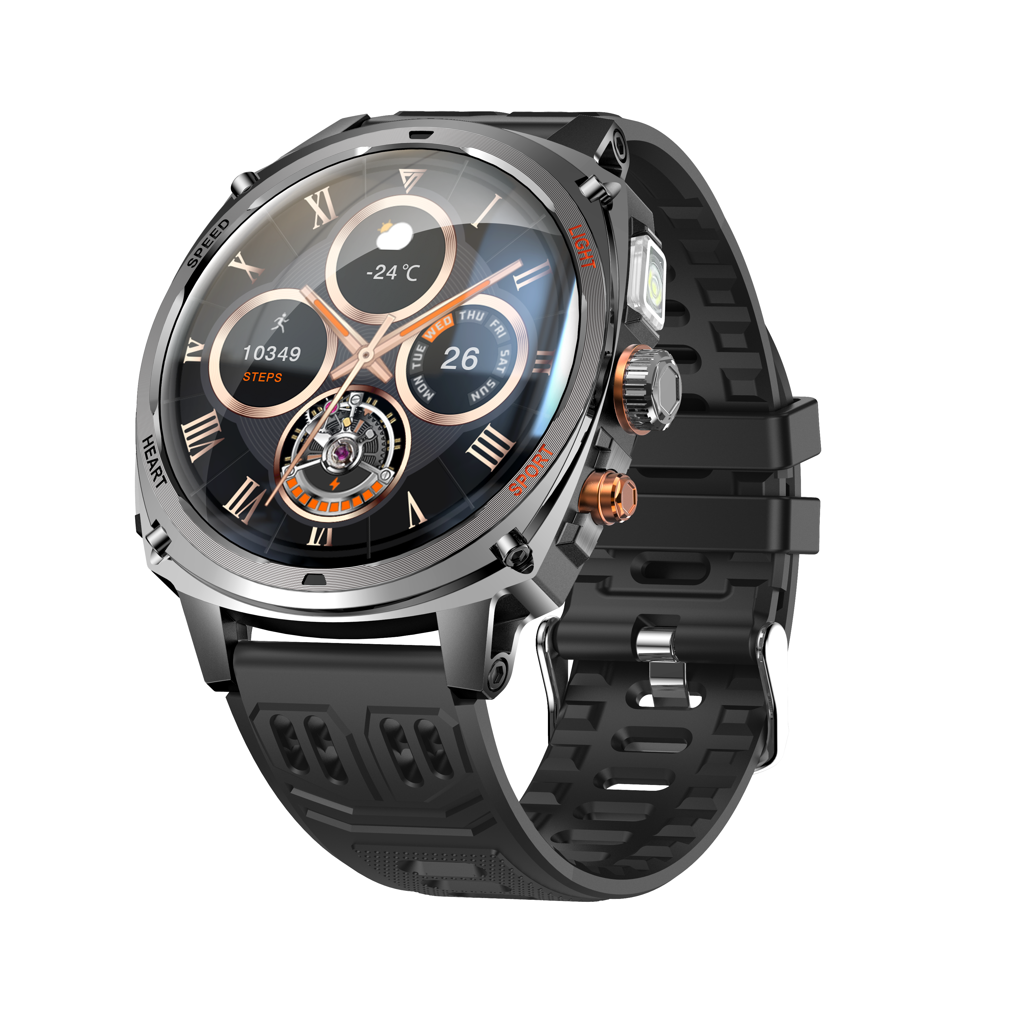 Philippe Palmer Smart Watch LP73 AMOLED Black Rubber - 7