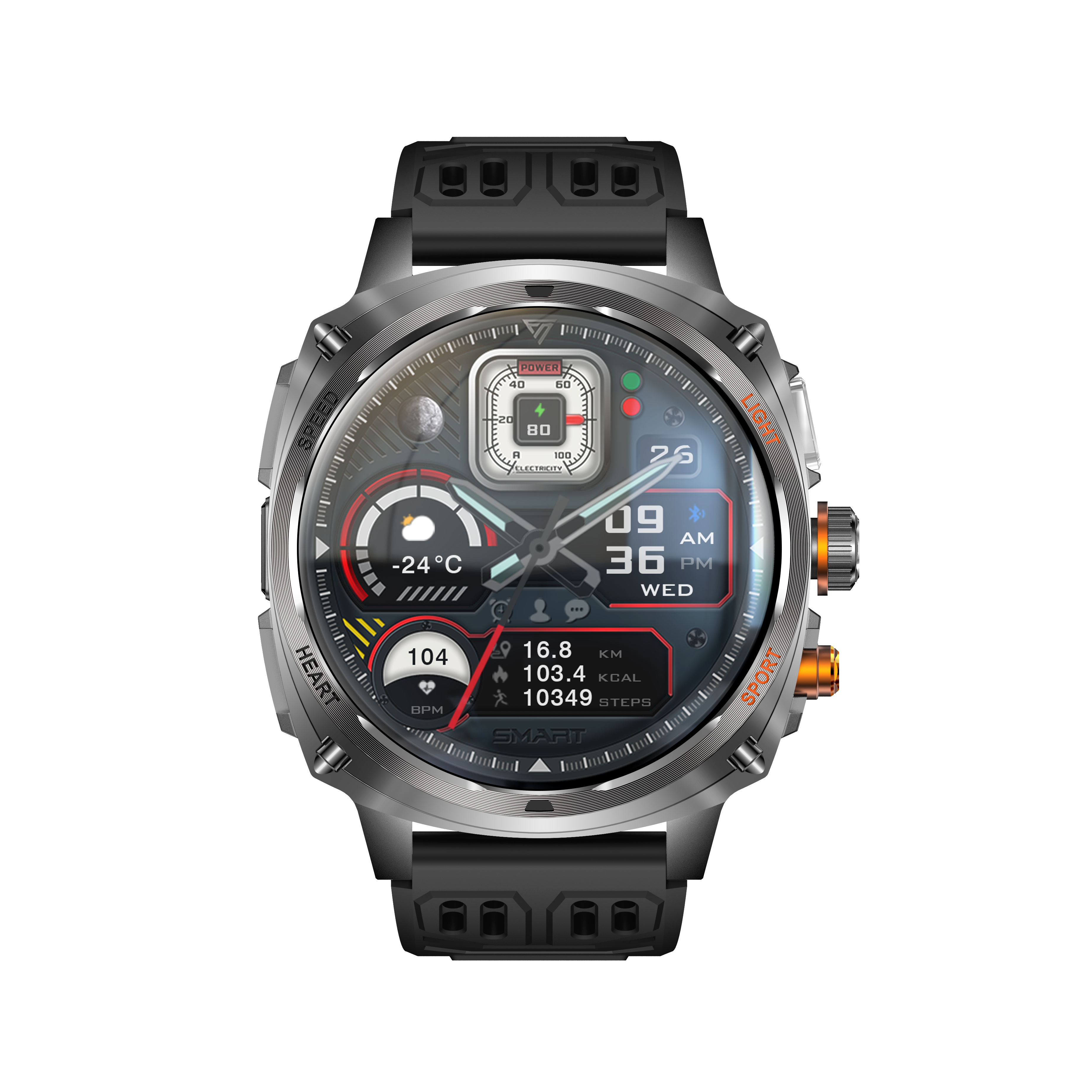 Philippe Palmer Smart Watch LP73 AMOLED Black Rubber - 3