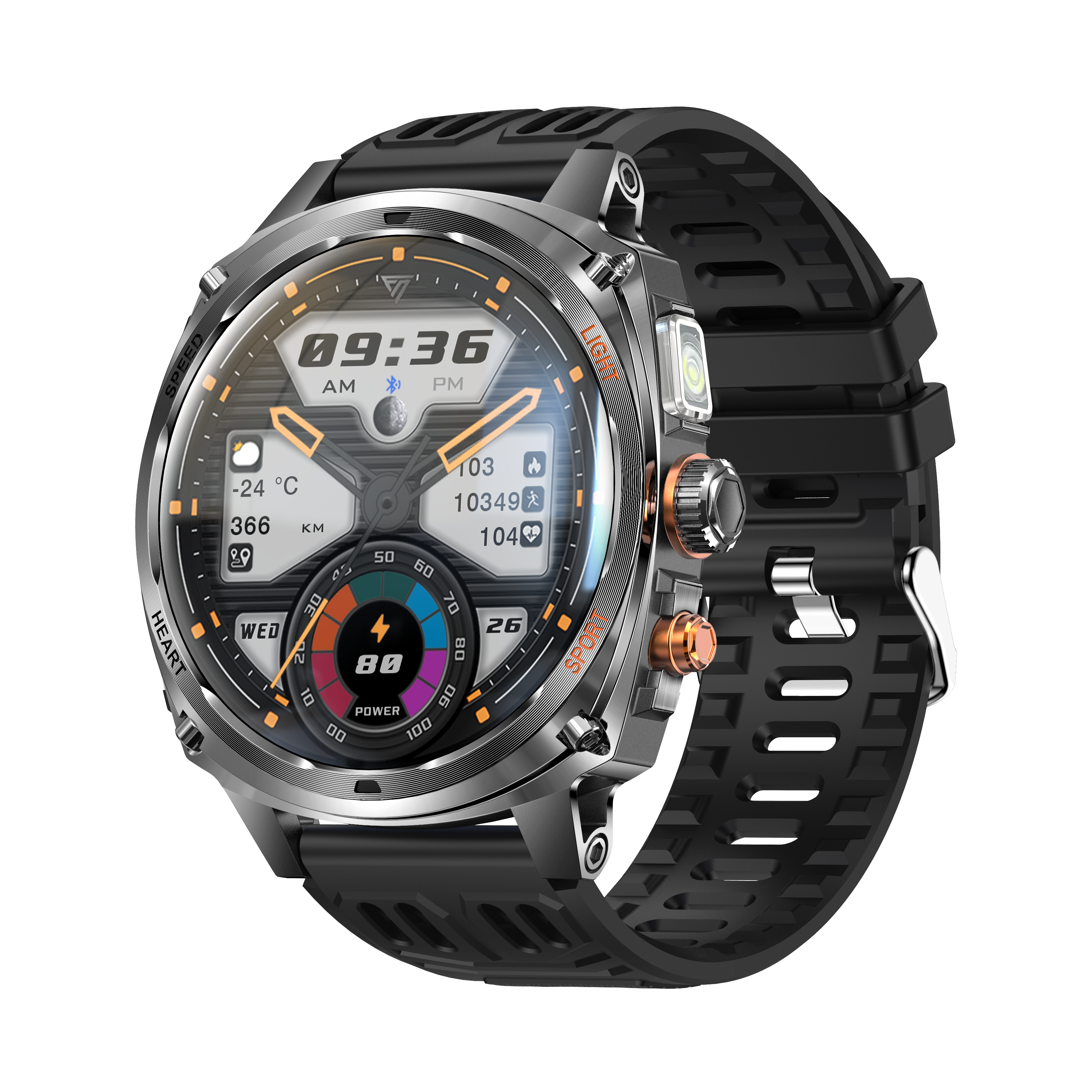 Philippe Palmer Smart Watch LP73 AMOLED Black Rubber