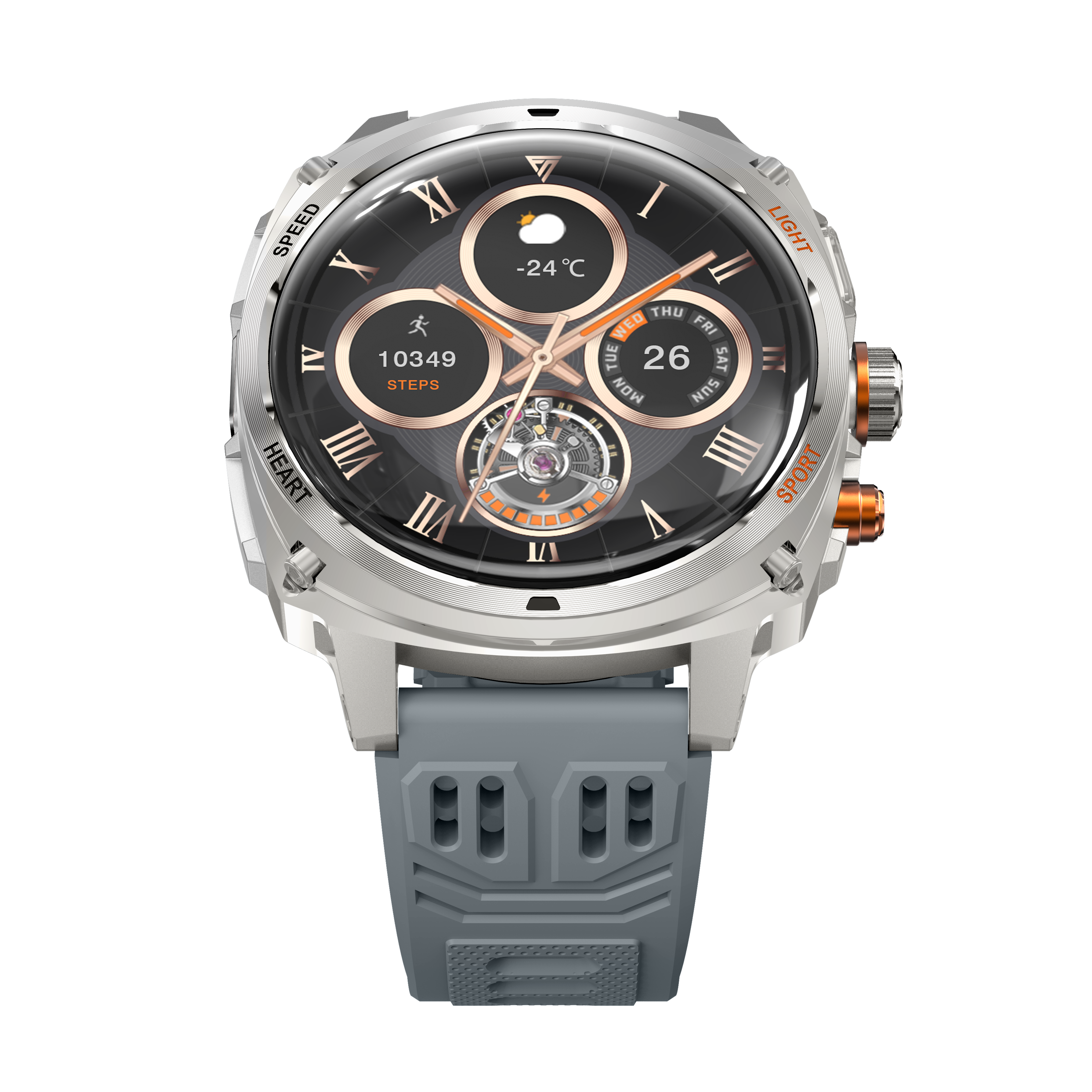 Philippe Palmer Smart Watch LP73 AMOLED Silver Rubber - 9