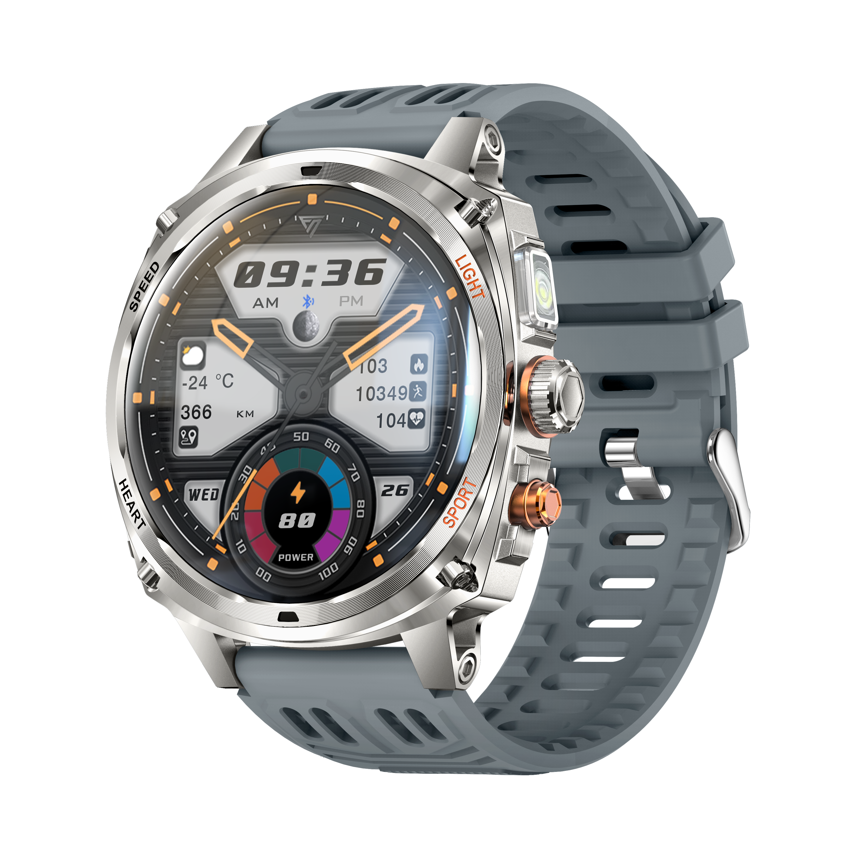 Philippe Palmer Smart Watch LP73 AMOLED Silver Rubber