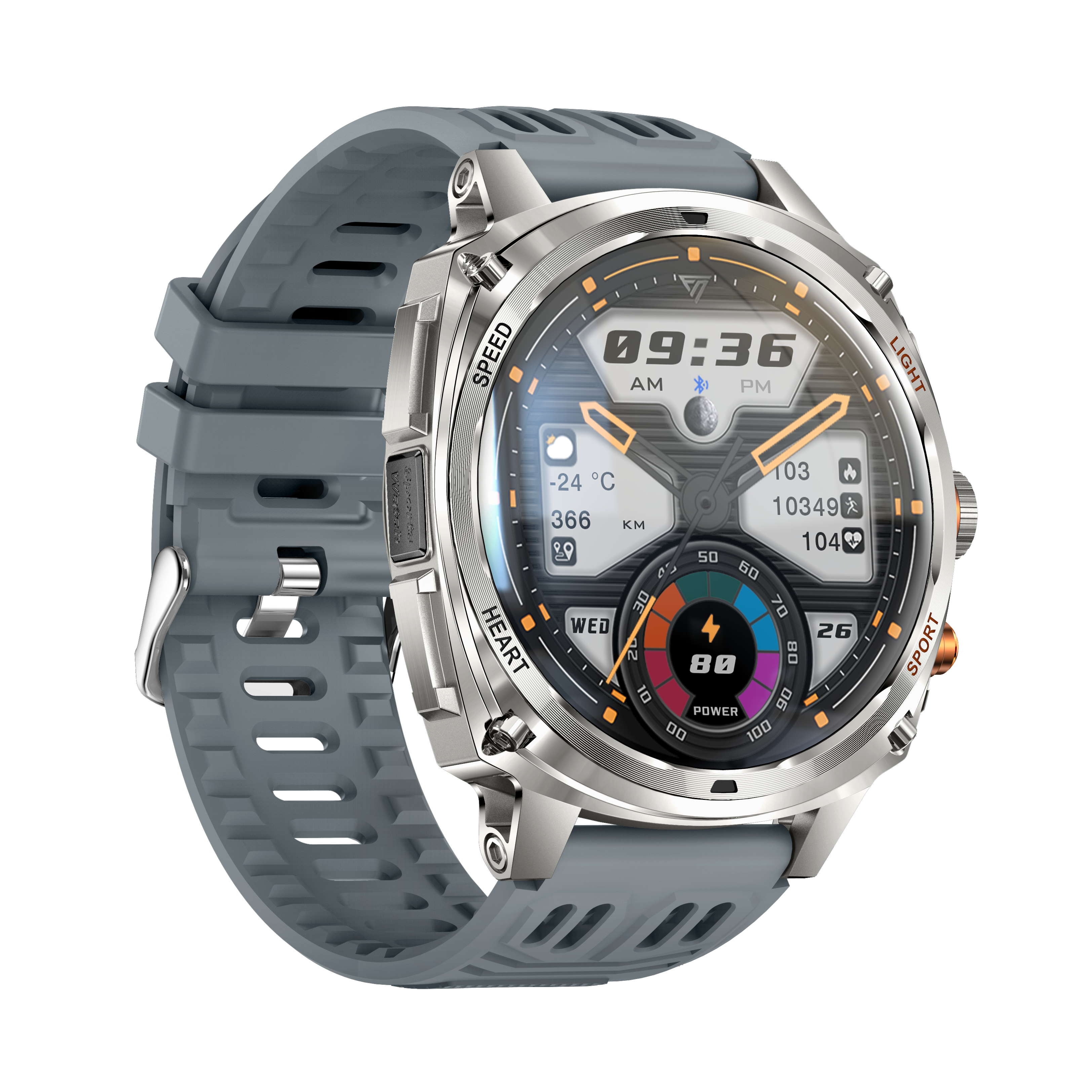 Philippe Palmer Smart Watch LP73 AMOLED Silver Rubber - 2