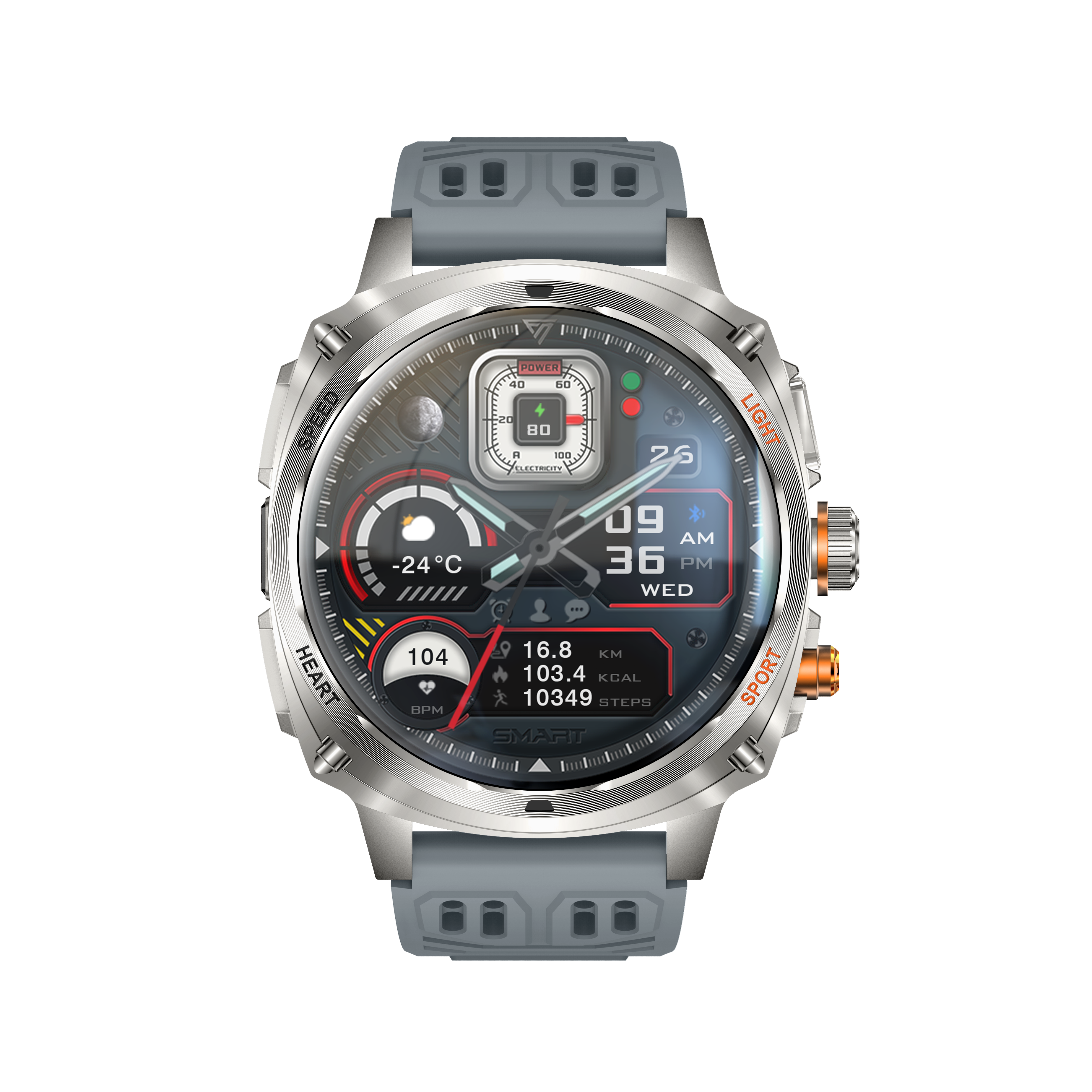 Philippe Palmer Smart Watch LP73 AMOLED Silver Rubber - 3