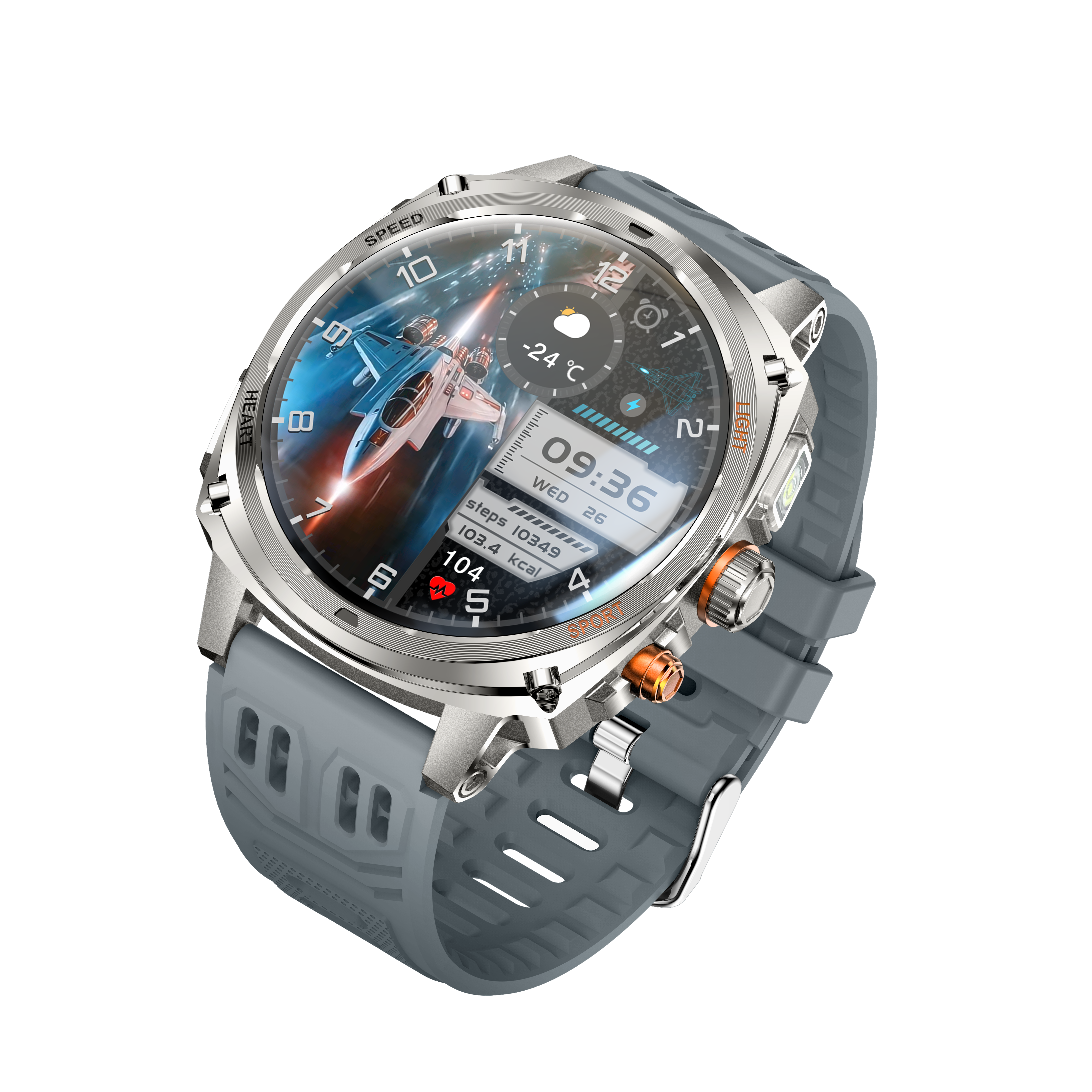 Philippe Palmer Smart Watch LP73 AMOLED Silver Rubber - 8