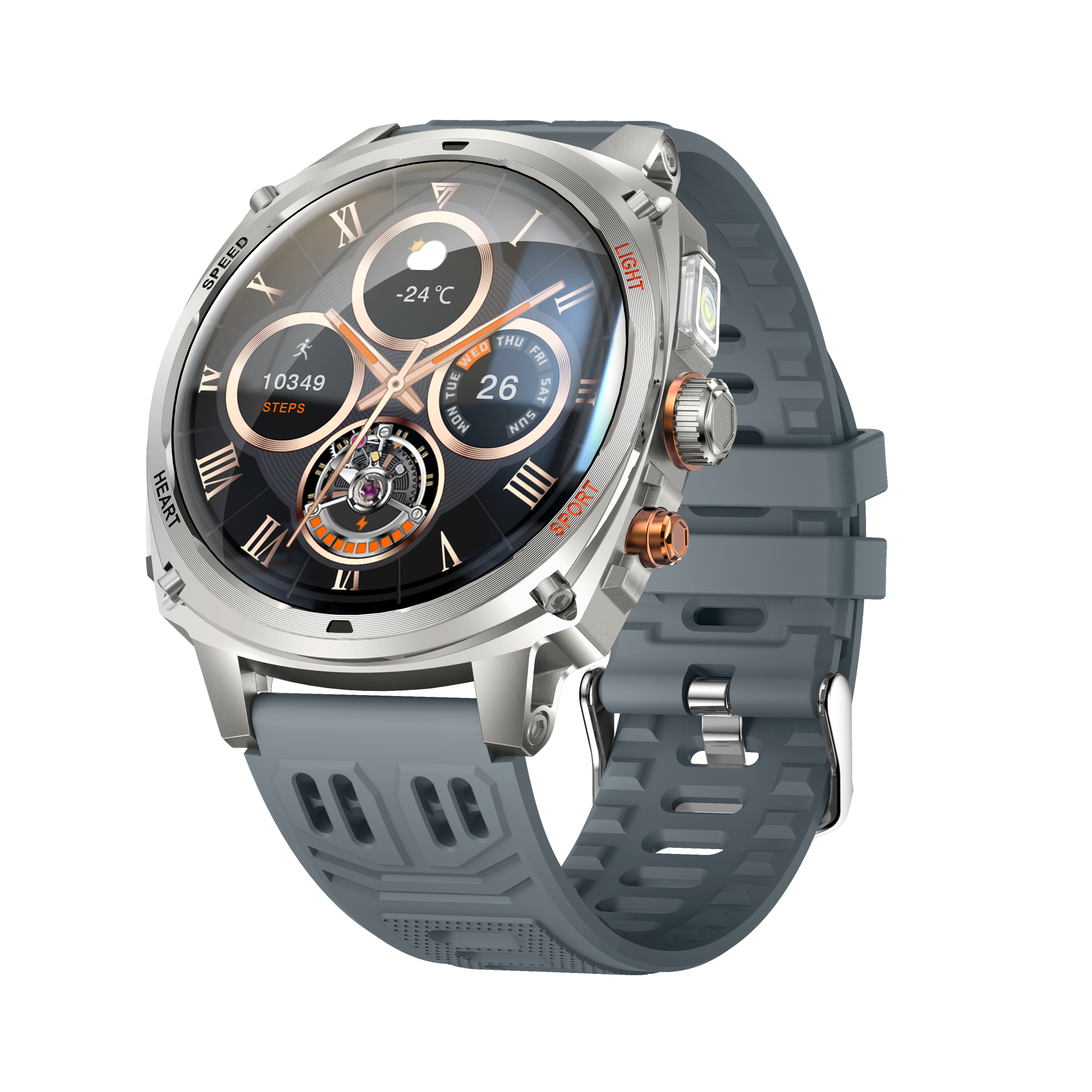 Philippe Palmer Smart Watch LP73 AMOLED Silver Rubber - 7