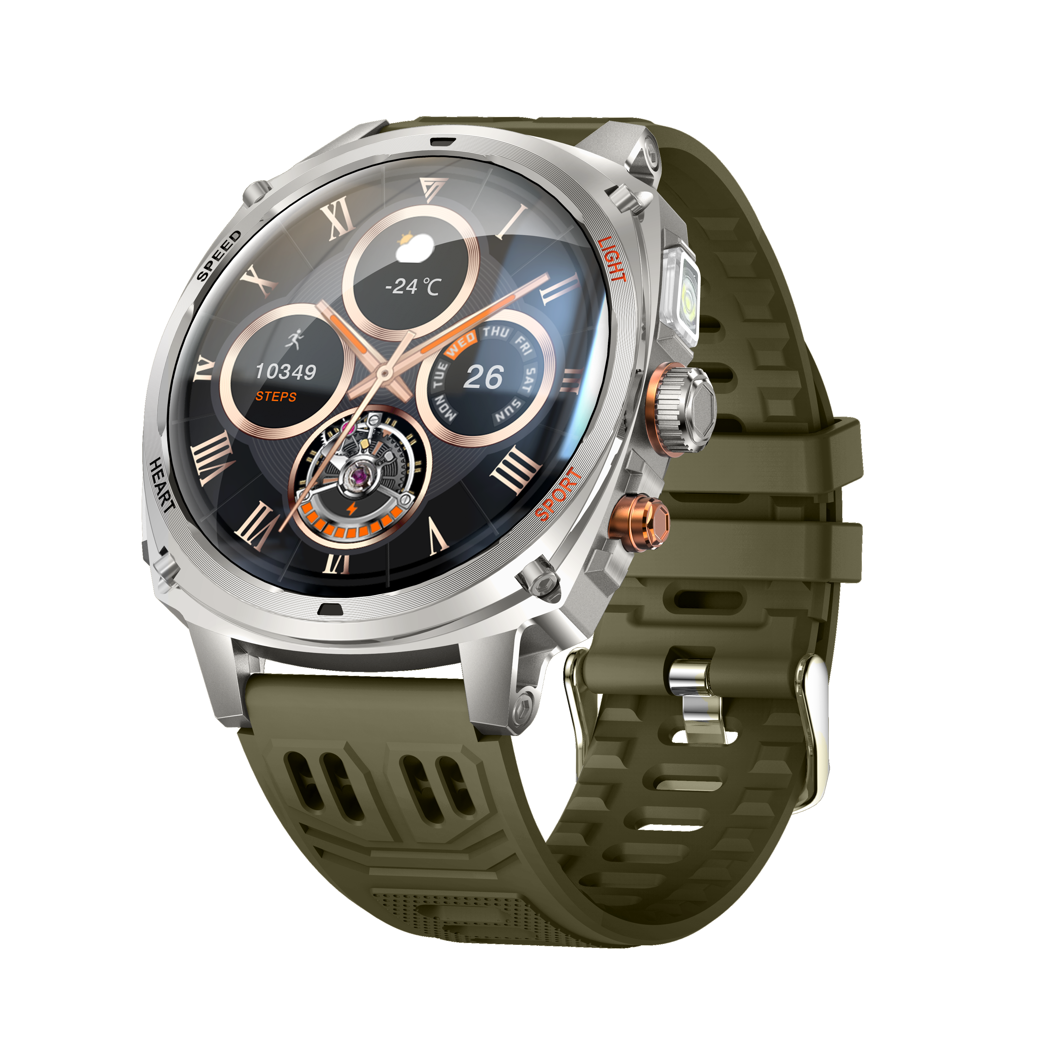 Philippe Palmer Smart Watch LP73 AMOLED Green Rubber - 7