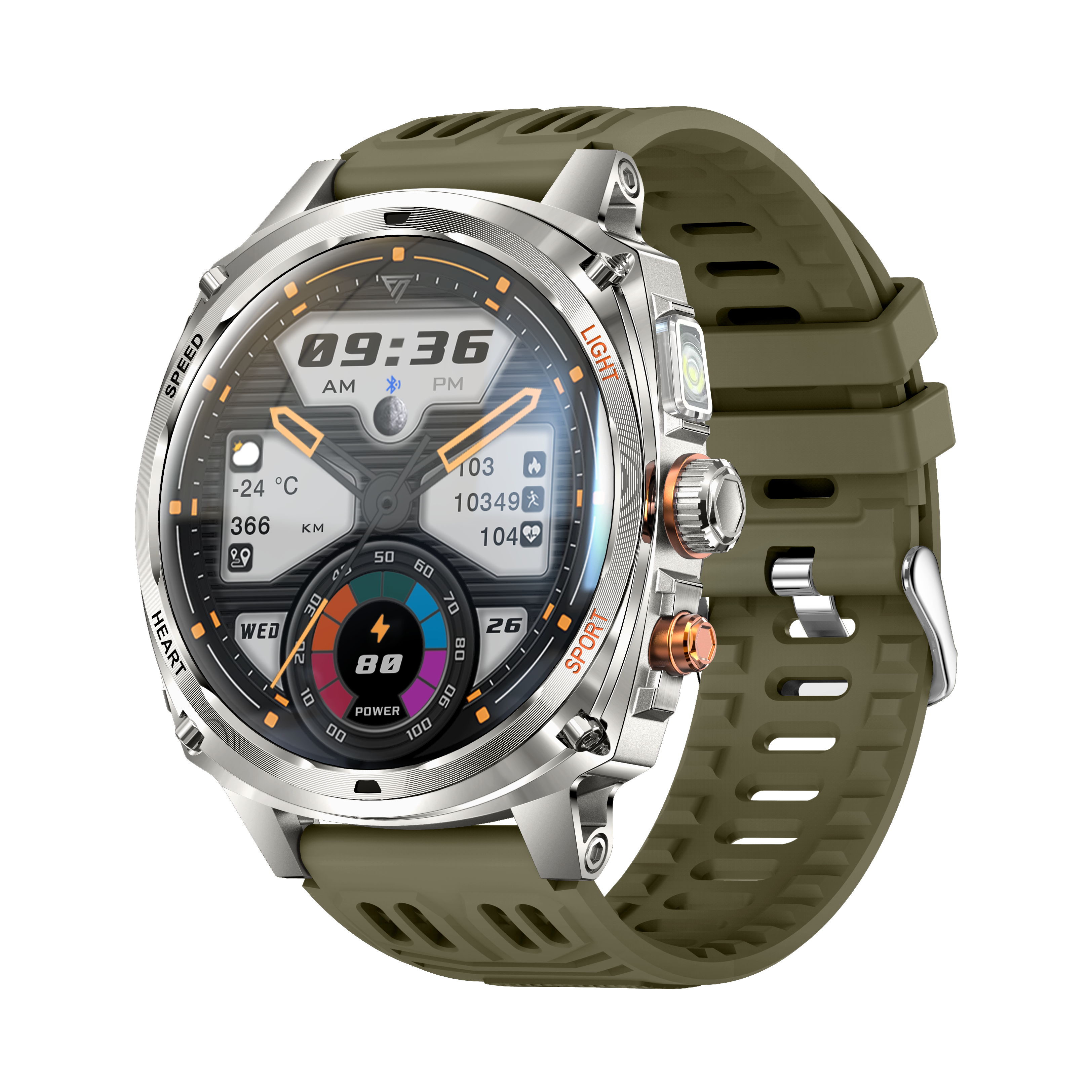 Philippe Palmer Smart Watch LP73 AMOLED Green Rubber