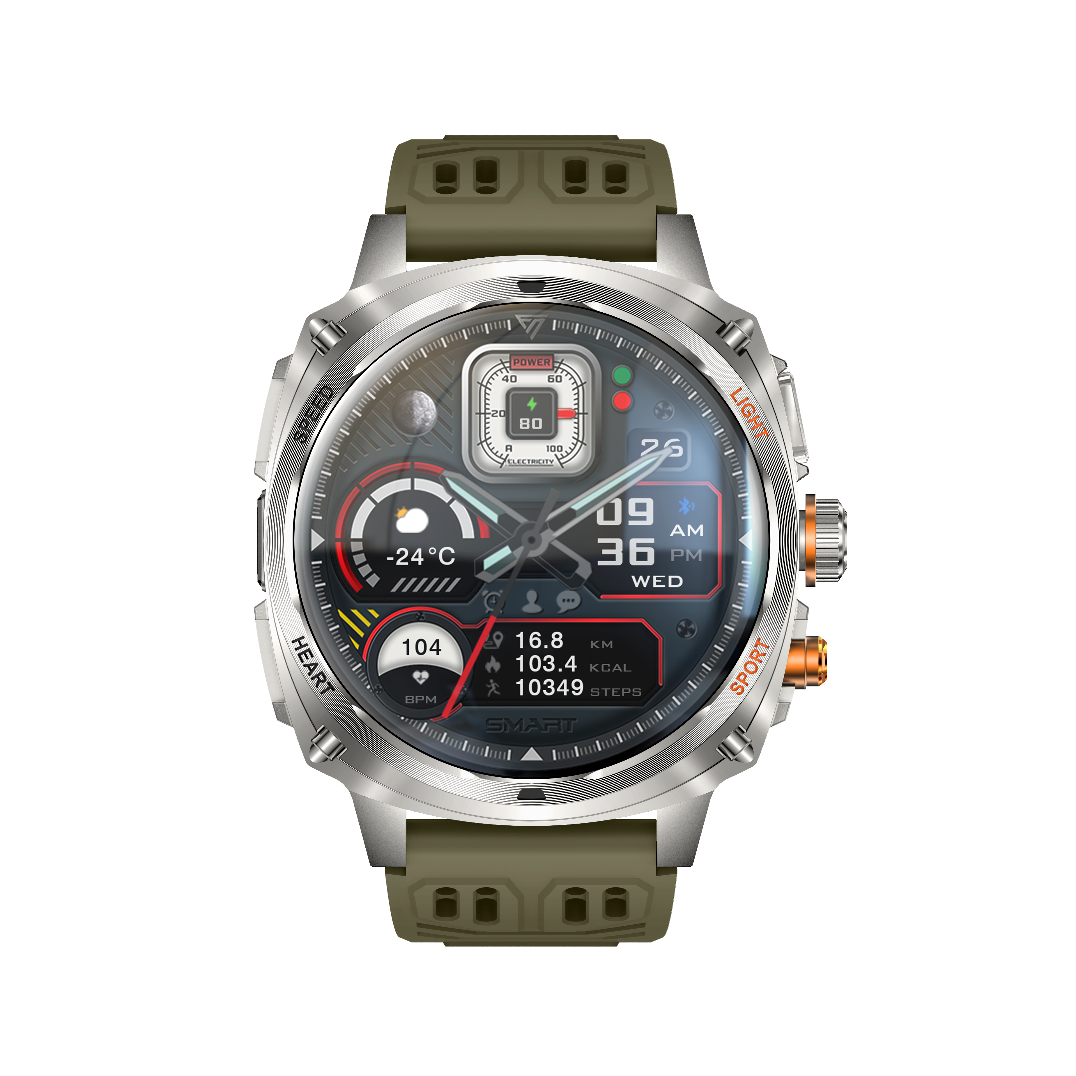 Philippe Palmer Smart Watch LP73 AMOLED Green Rubber - 3