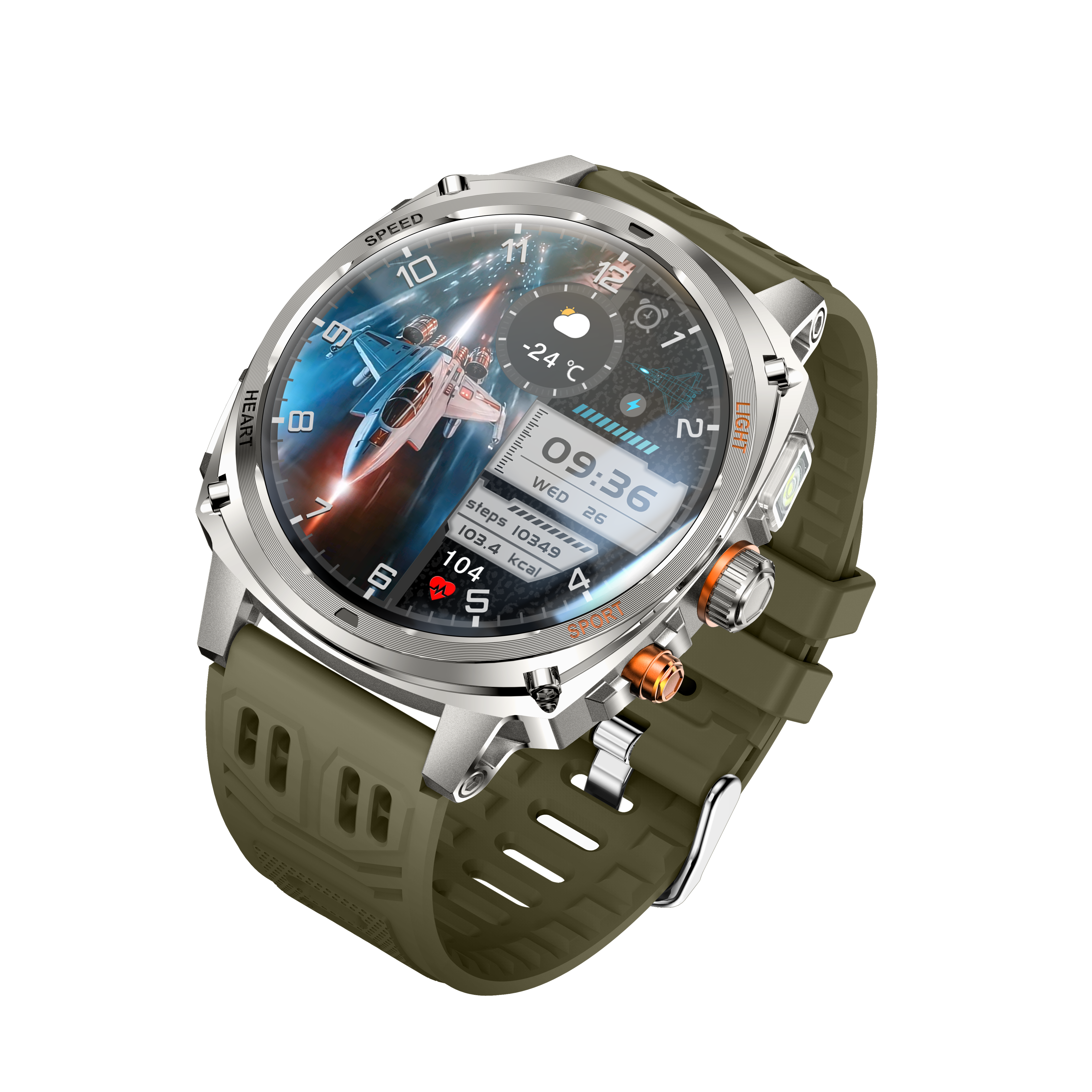 Philippe Palmer Smart Watch LP73 AMOLED Green Rubber - 8