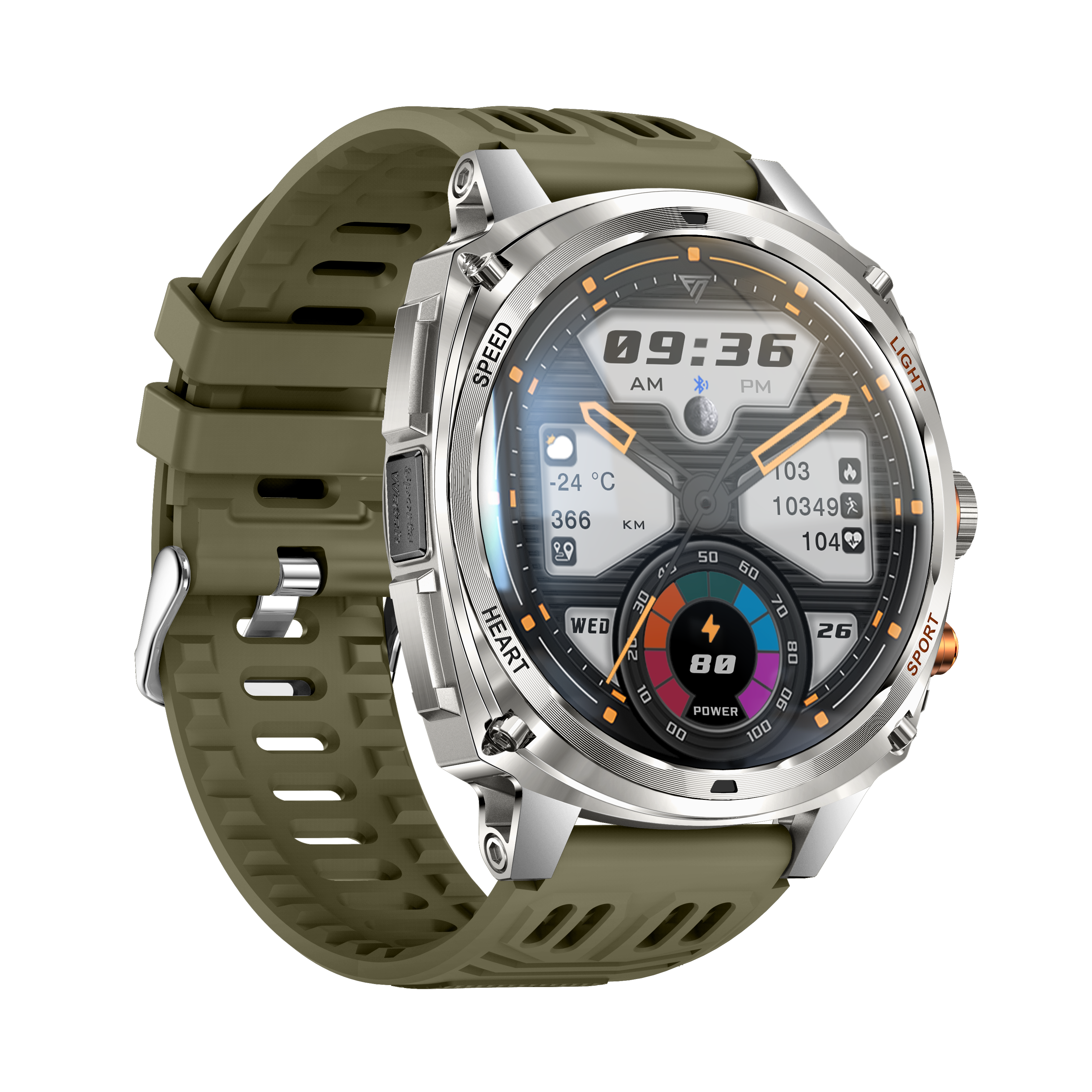 Philippe Palmer Smart Watch LP73 AMOLED Green Rubber - 2