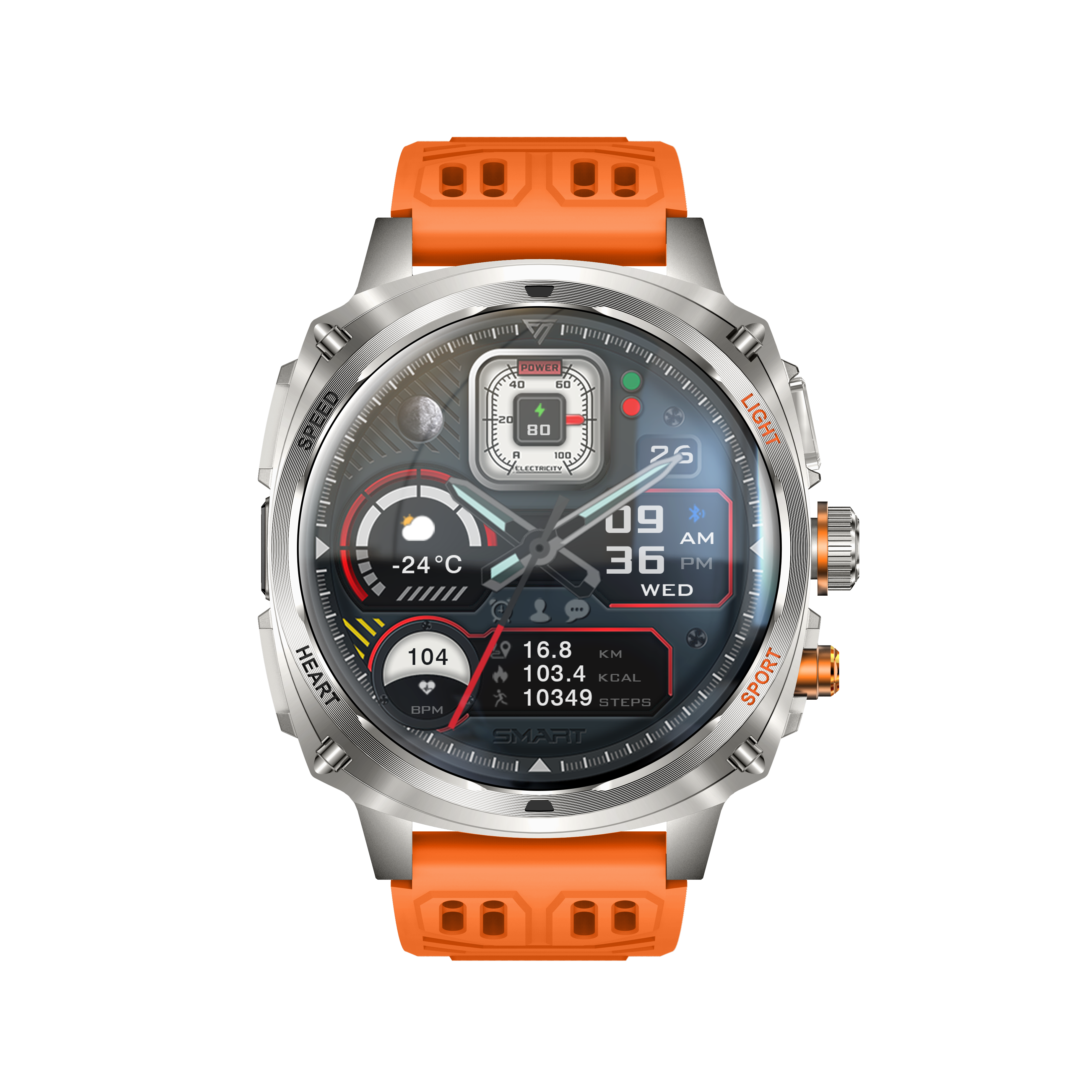 Philippe Palmer Smart Watch LP73 AMOLED Orange Rubber - 3