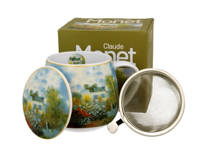 Claude Monet : The Garden at Argenteuil - Mugg Barrel med tesil och lock i presentask