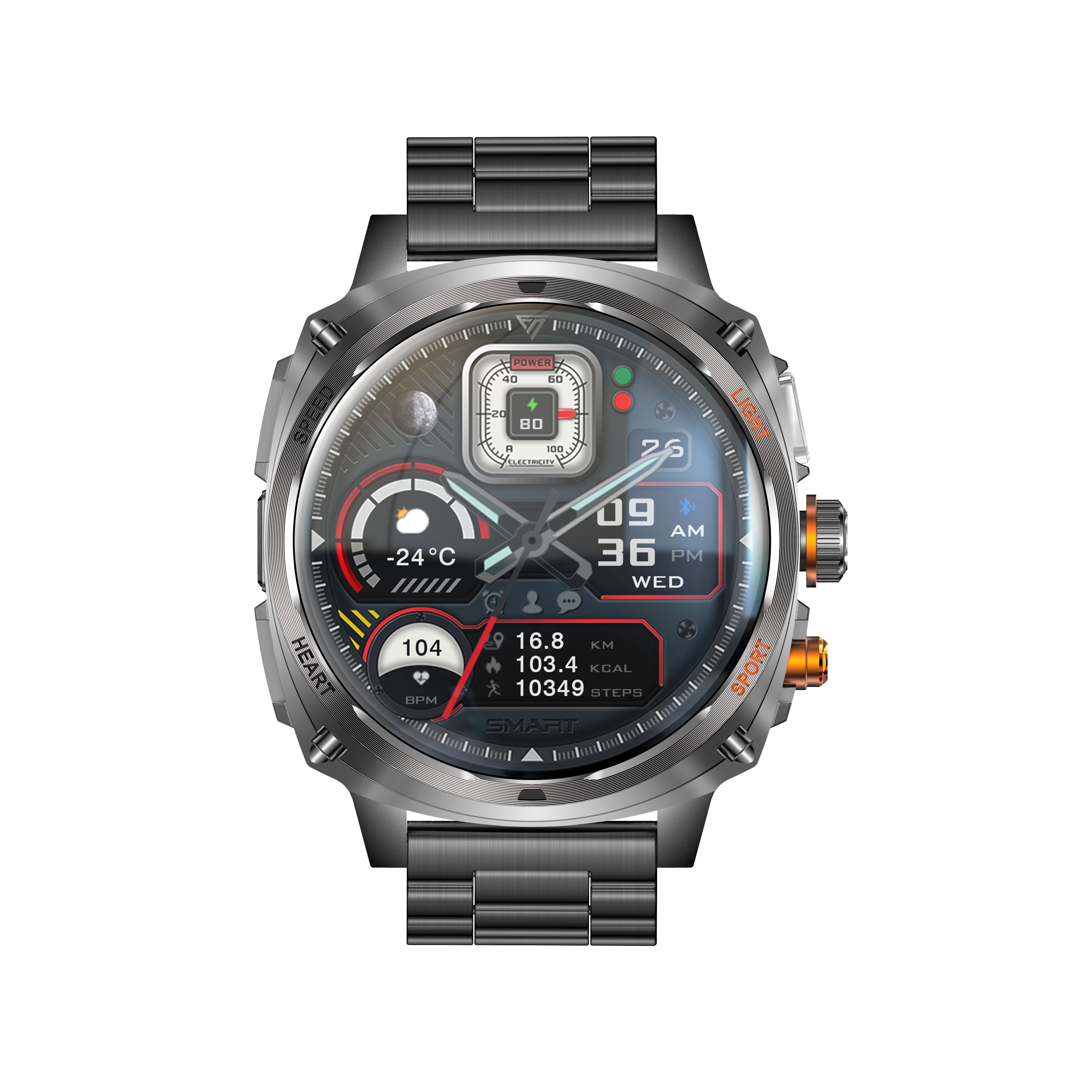 Philippe Palmer Smart Watch LP73 AMOLED Black Steel - 3