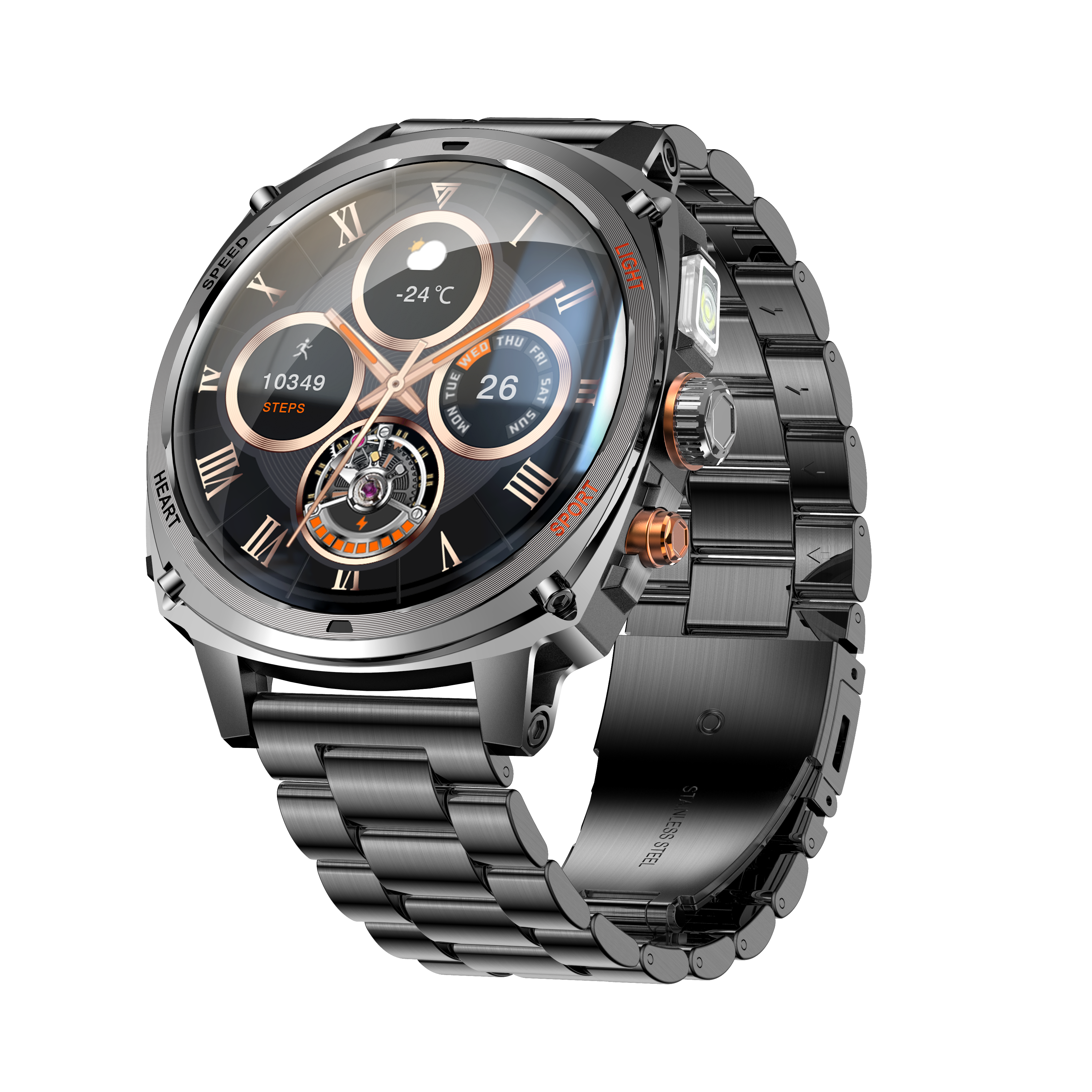 Philippe Palmer Smart Watch LP73 AMOLED Black Steel - 7