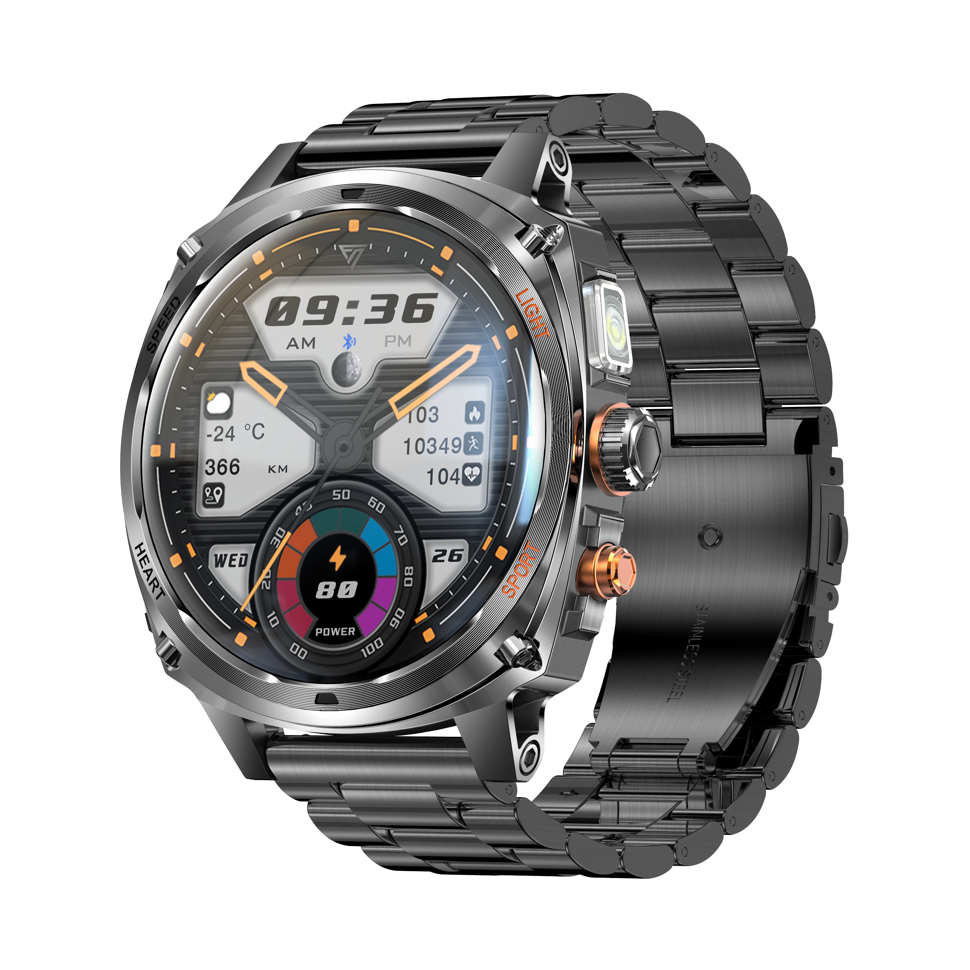 Philippe Palmer Smart Watch LP73 AMOLED Black Steel
