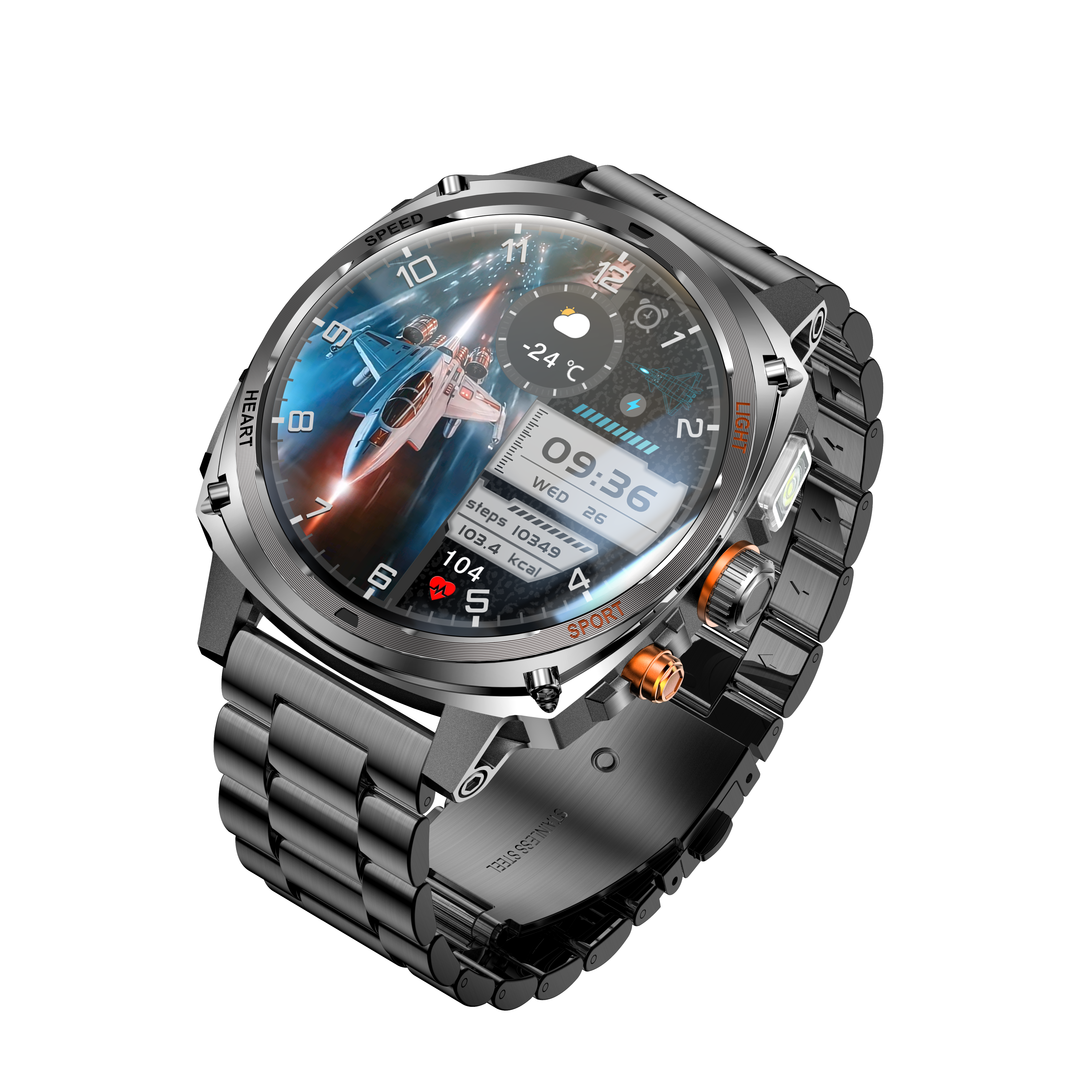 Philippe Palmer Smart Watch LP73 AMOLED Black Steel - 8
