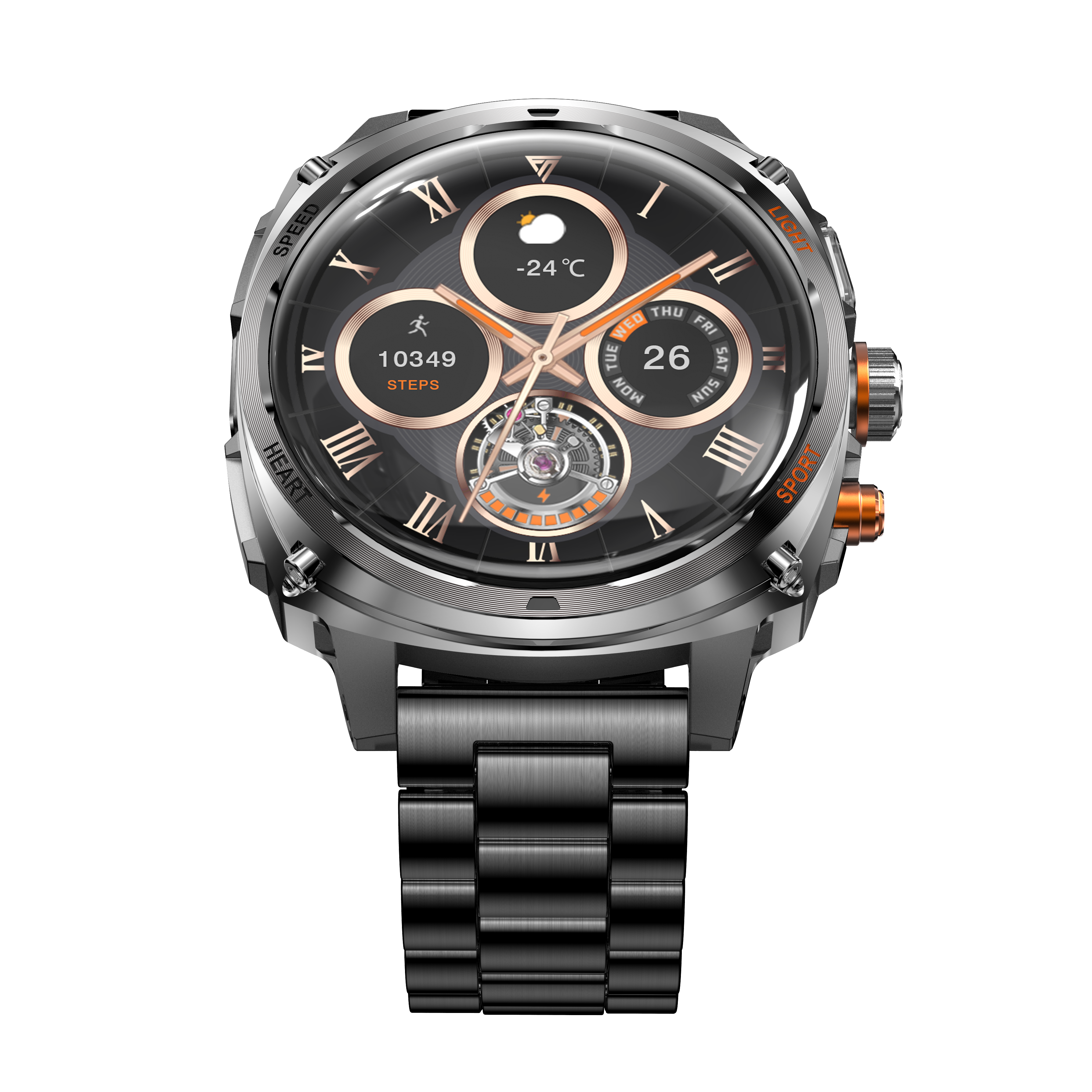 Philippe Palmer Smart Watch LP73 AMOLED Black Steel - 9