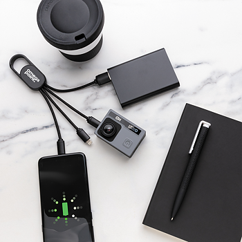 4-i-1 kabel med karbinclip, ON DEMAND