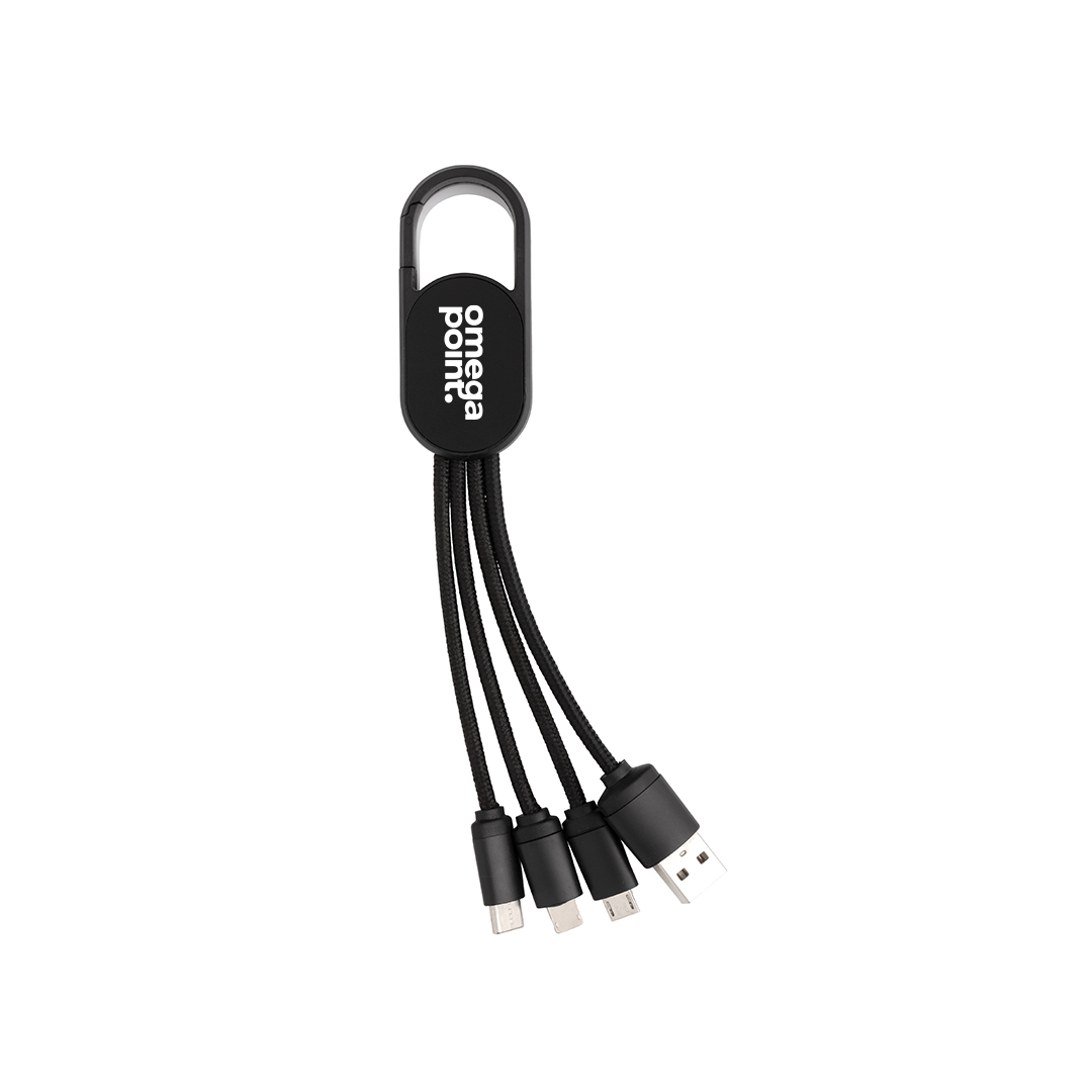 4-i-1 kabel med karbinclip, ON DEMAND