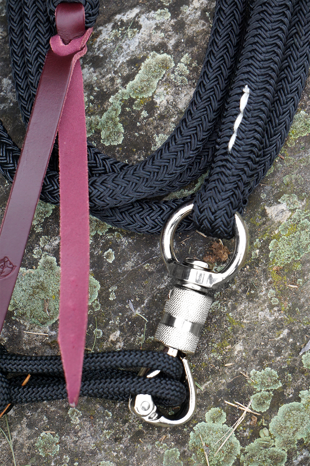 Horsemanship rope 3,7 m Brockamp (360º inox hook), black - 4