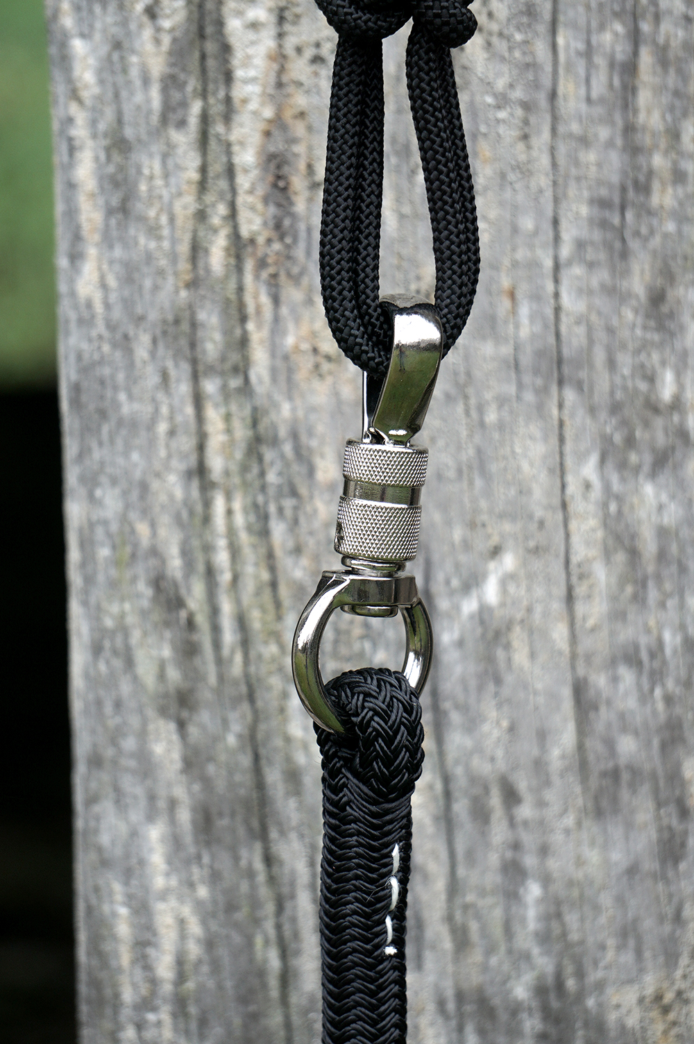 Horsemanship rope 3,7 m Brockamp (360º inox hook), black - 3