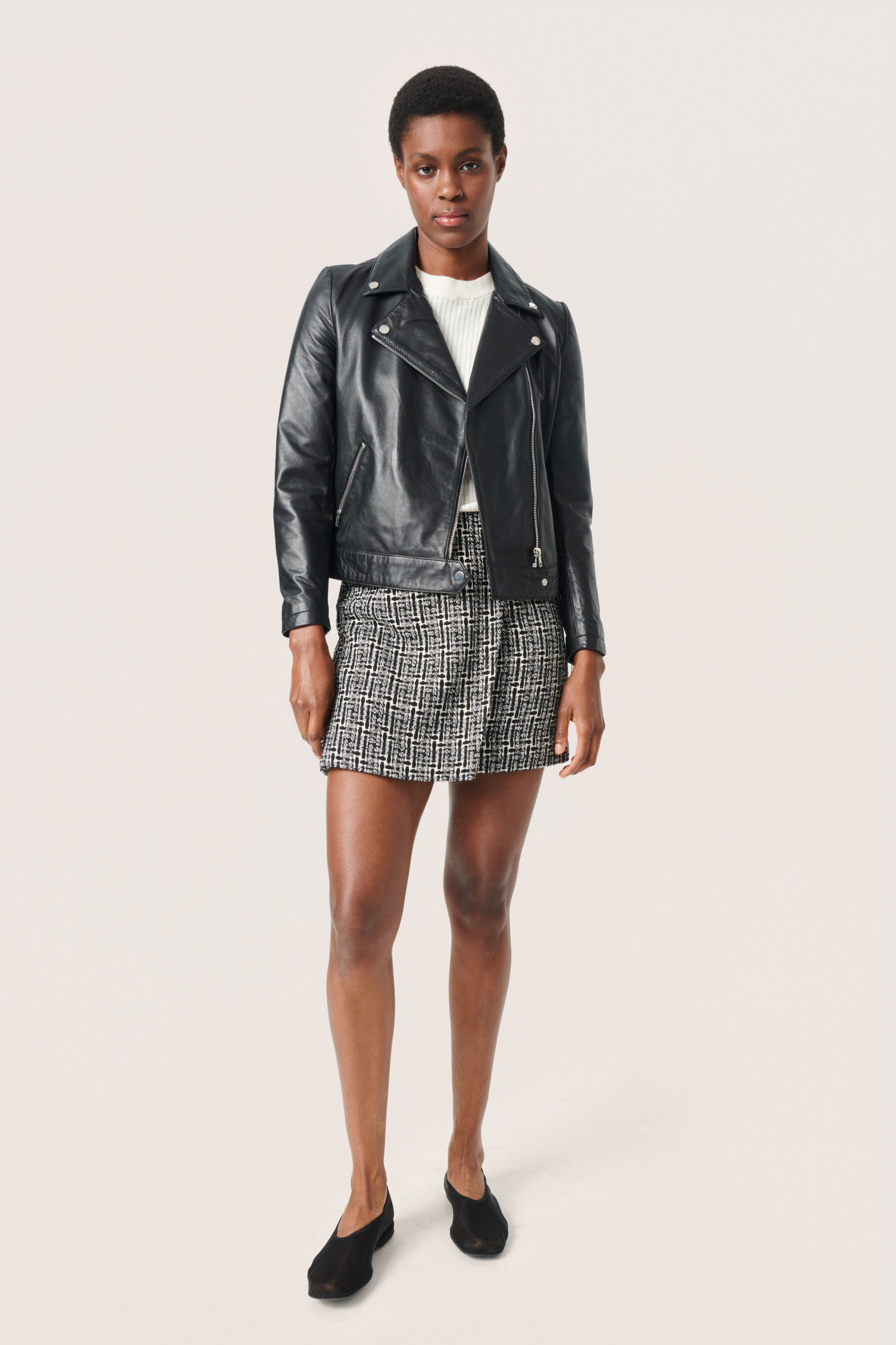 SLMaeve Leather Jacket LS Black - 4