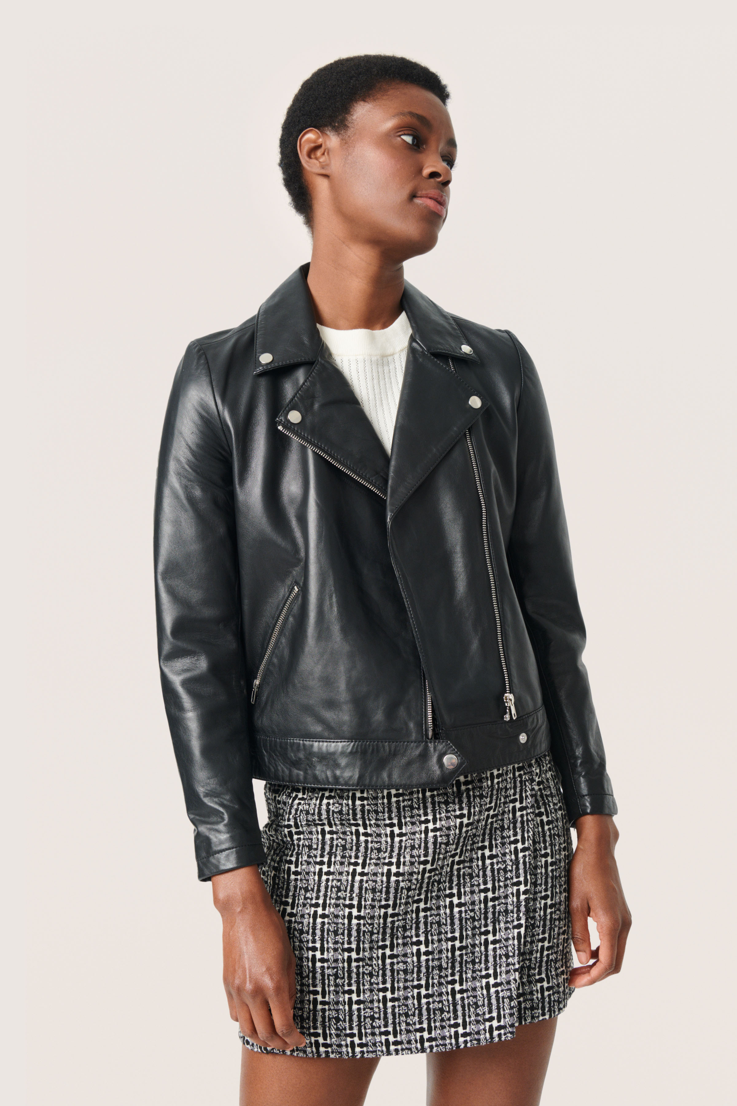 SLMaeve Leather Jacket LS Black - 6