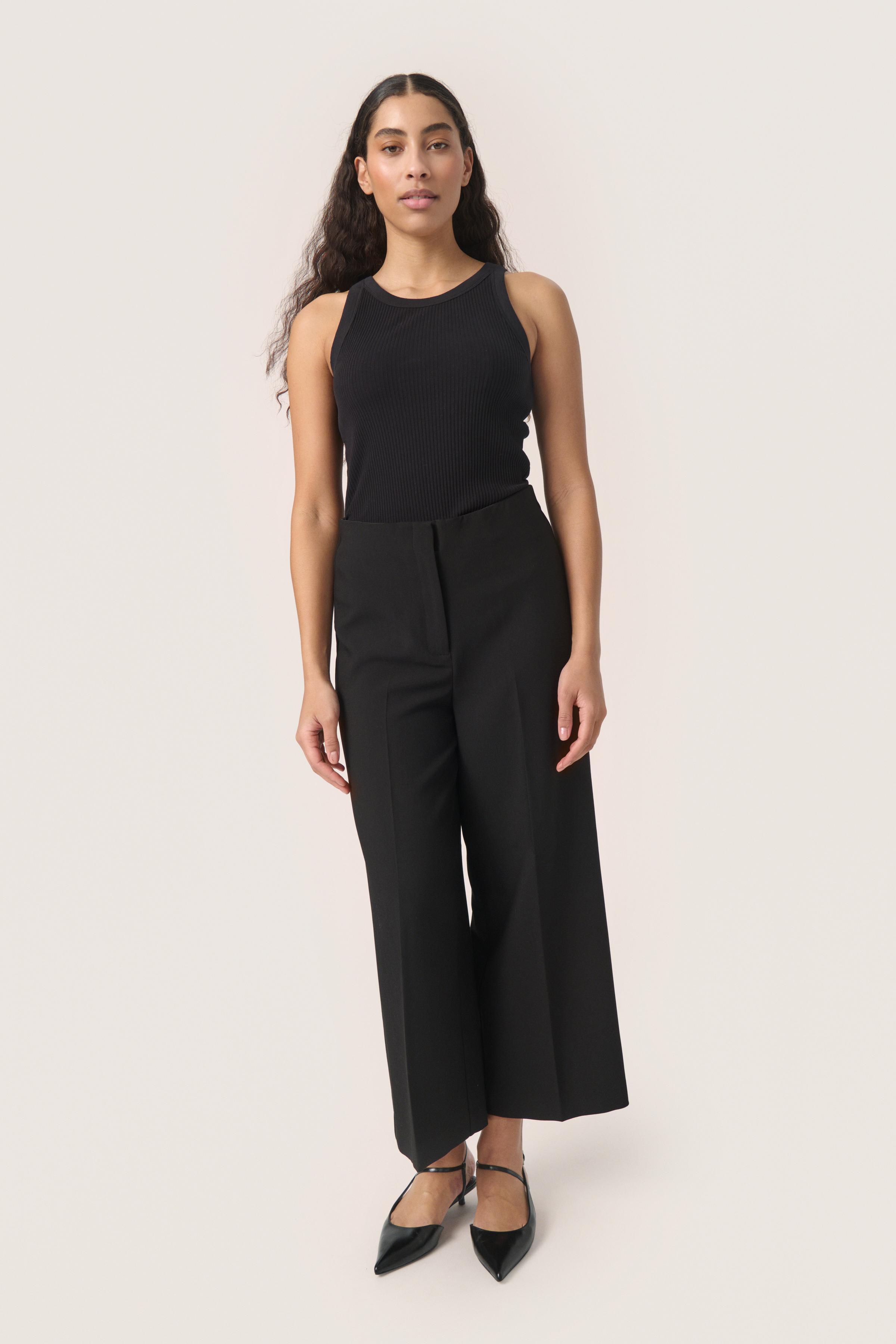 SLCorinne Wide Cropped Pants Black - 4