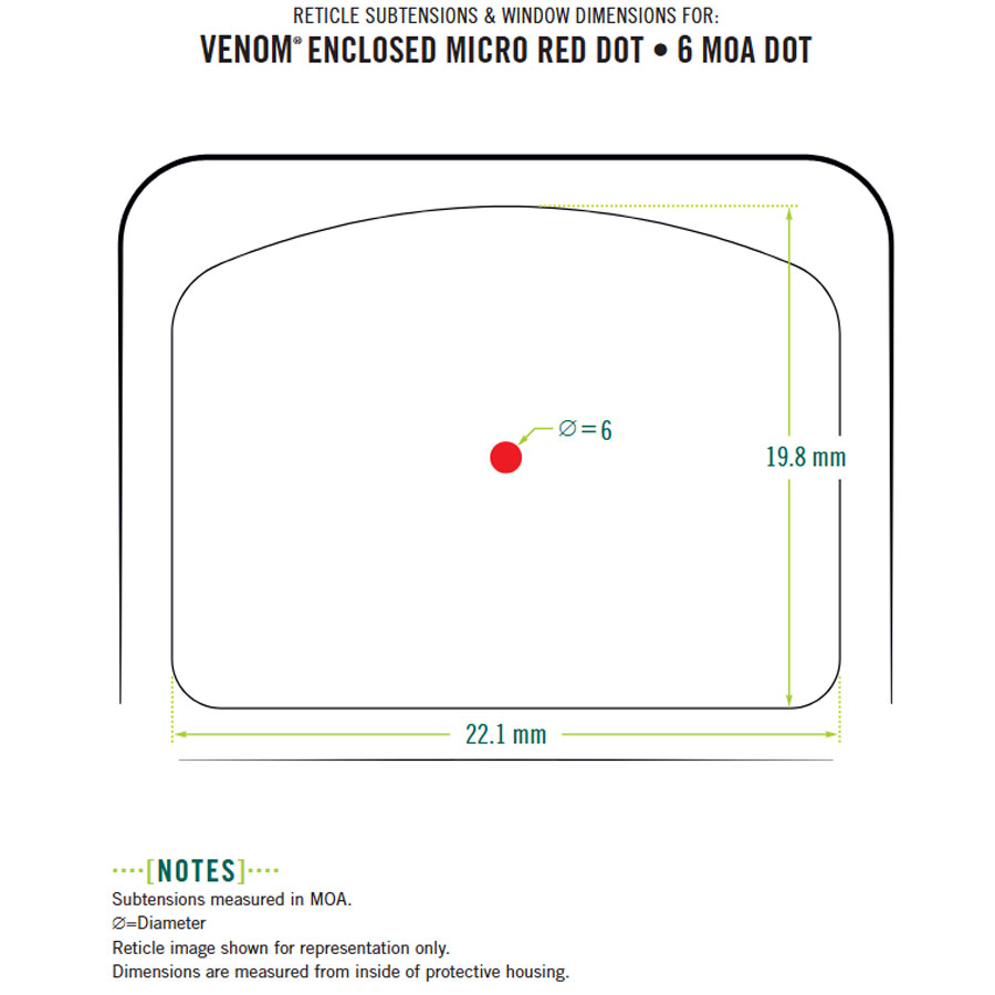Vortex Venom Enclosed Red Dot 6 MOA Auto shutoff - 6