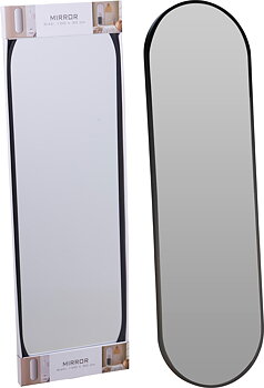 Spegel oval med aluminiumram