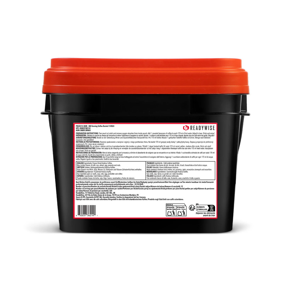 Readywise Coffee | 360 Portionen | Lange Haltbarkeit | 680g - 2