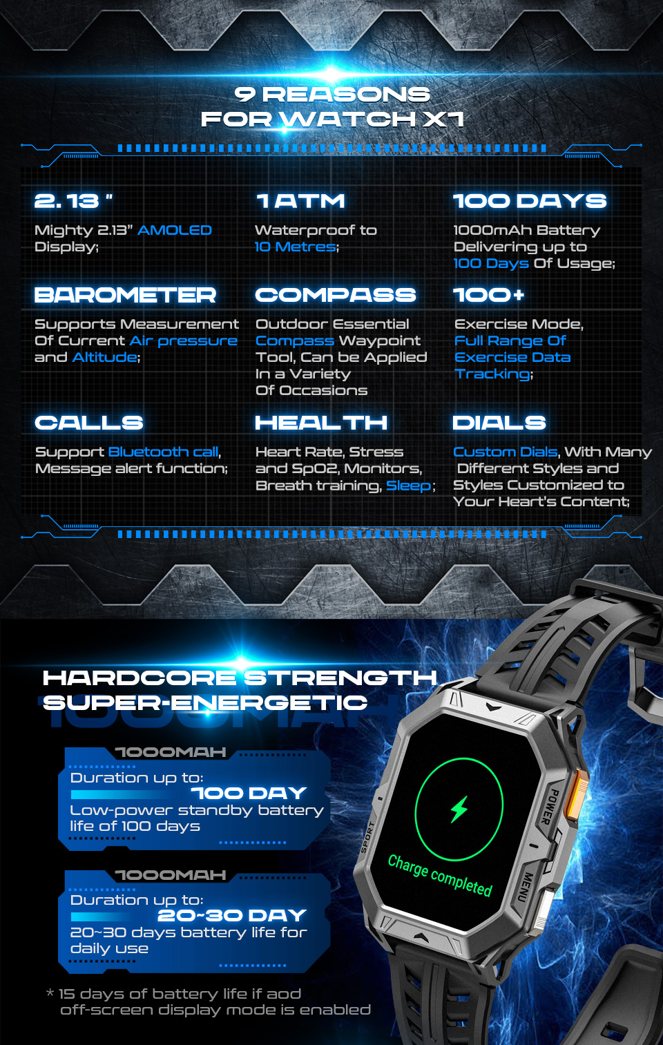 Philippe Palmer Smart Watch LP87 AMOLED Black  - 11
