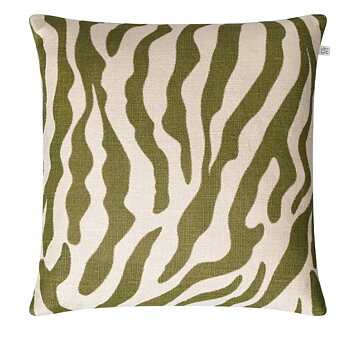 Kudde Zebra Linne - Light Beige/ Cactus Green 50 x 50 cm