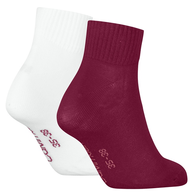 2-Pack Calvin Klein Women Quarter Monogram, Berry Red - 2