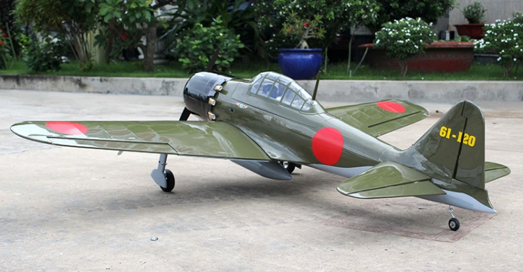Seagull A6M Zero Fighter 15-20cc Gas ARF Fasta Landställ - 3